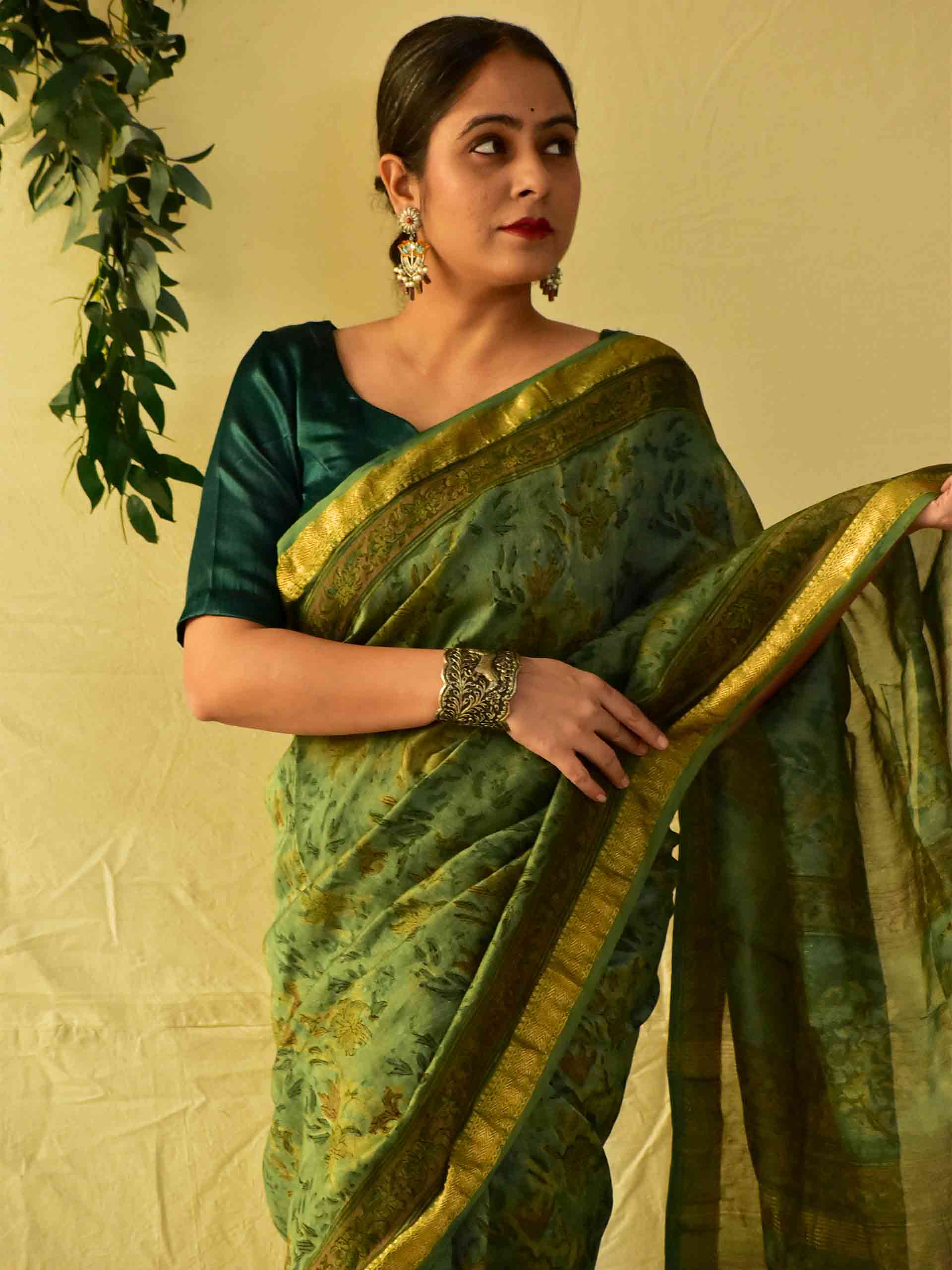 Rambha- Dabu Maheshwari silk saree