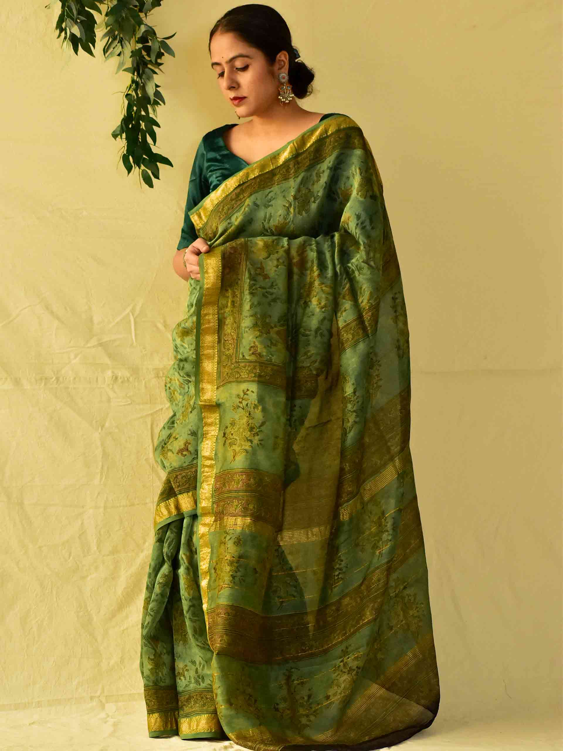 Rambha- Dabu Maheshwari silk saree