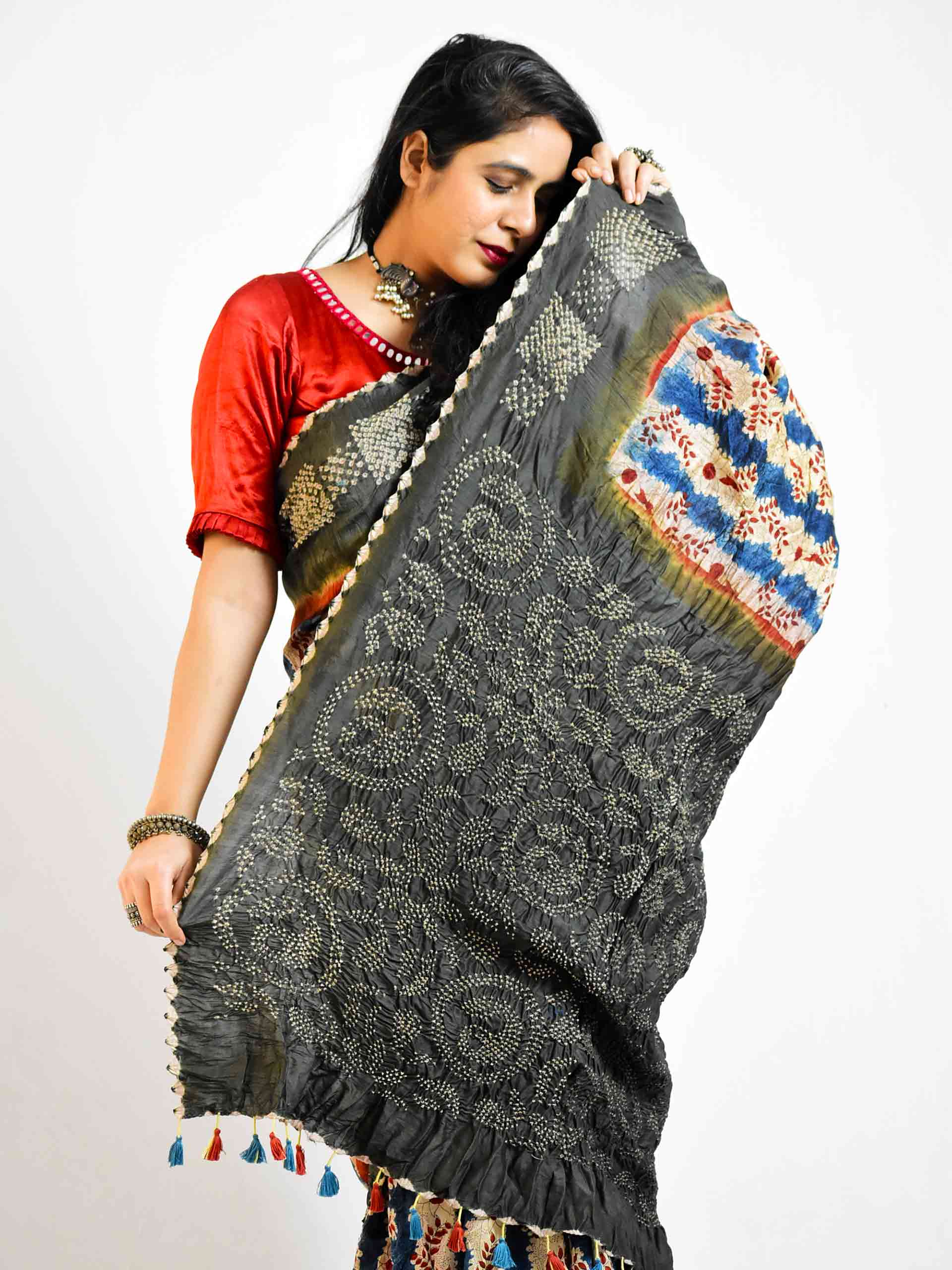 Bandhani Chanderi Silk Saree Online