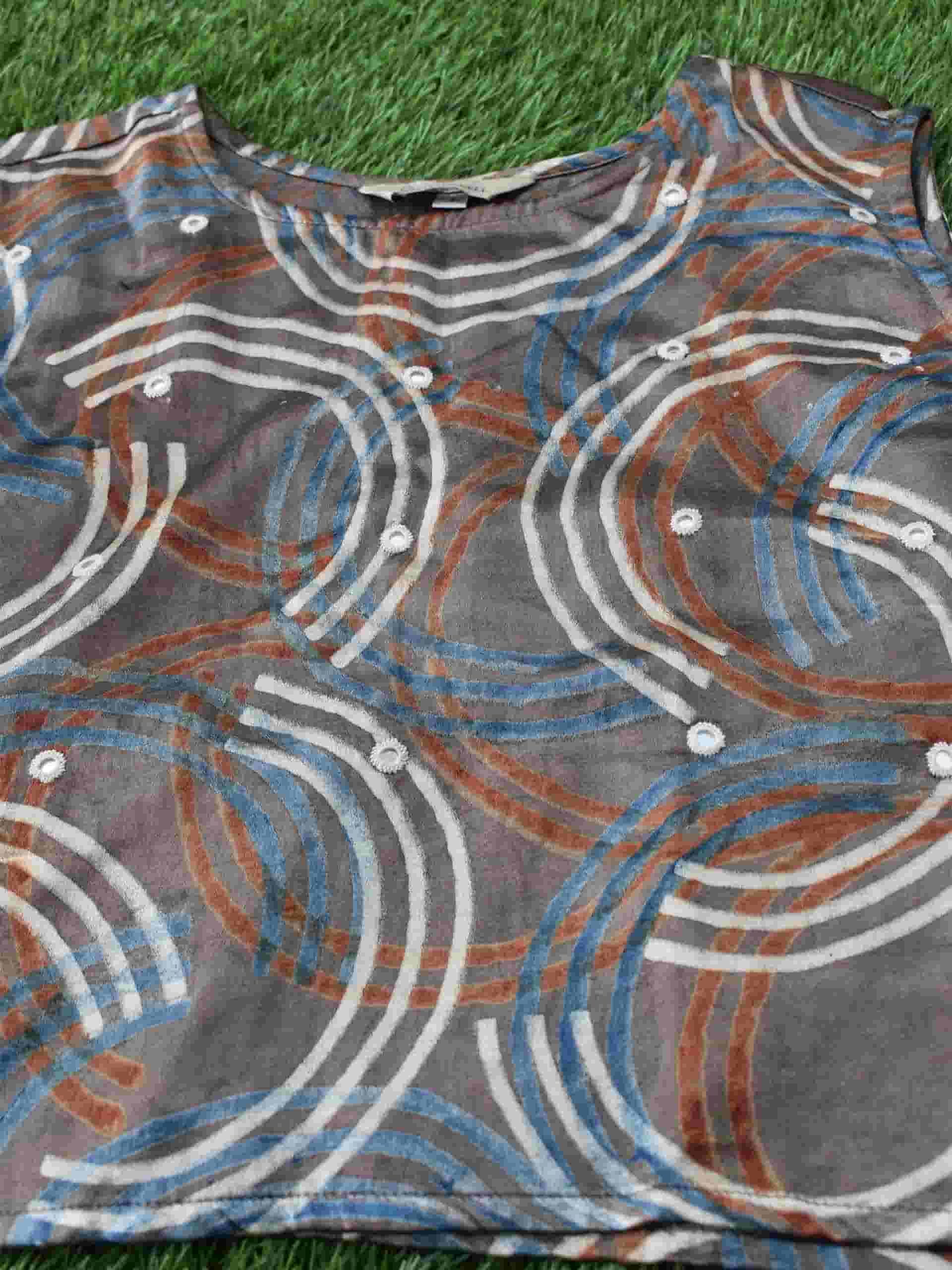 Buy Ajrakh Mashru Silk Blouse