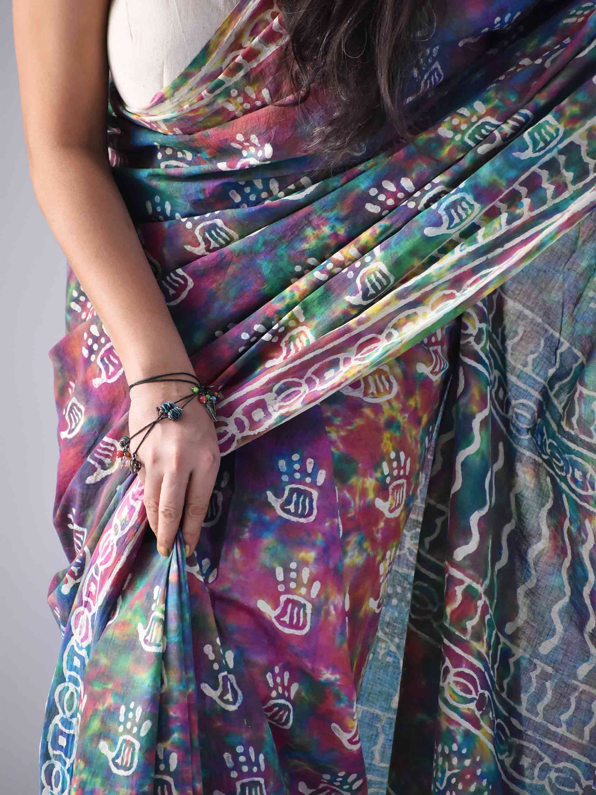 Buy Holi Inspired Mulmul Cotton Saree Online