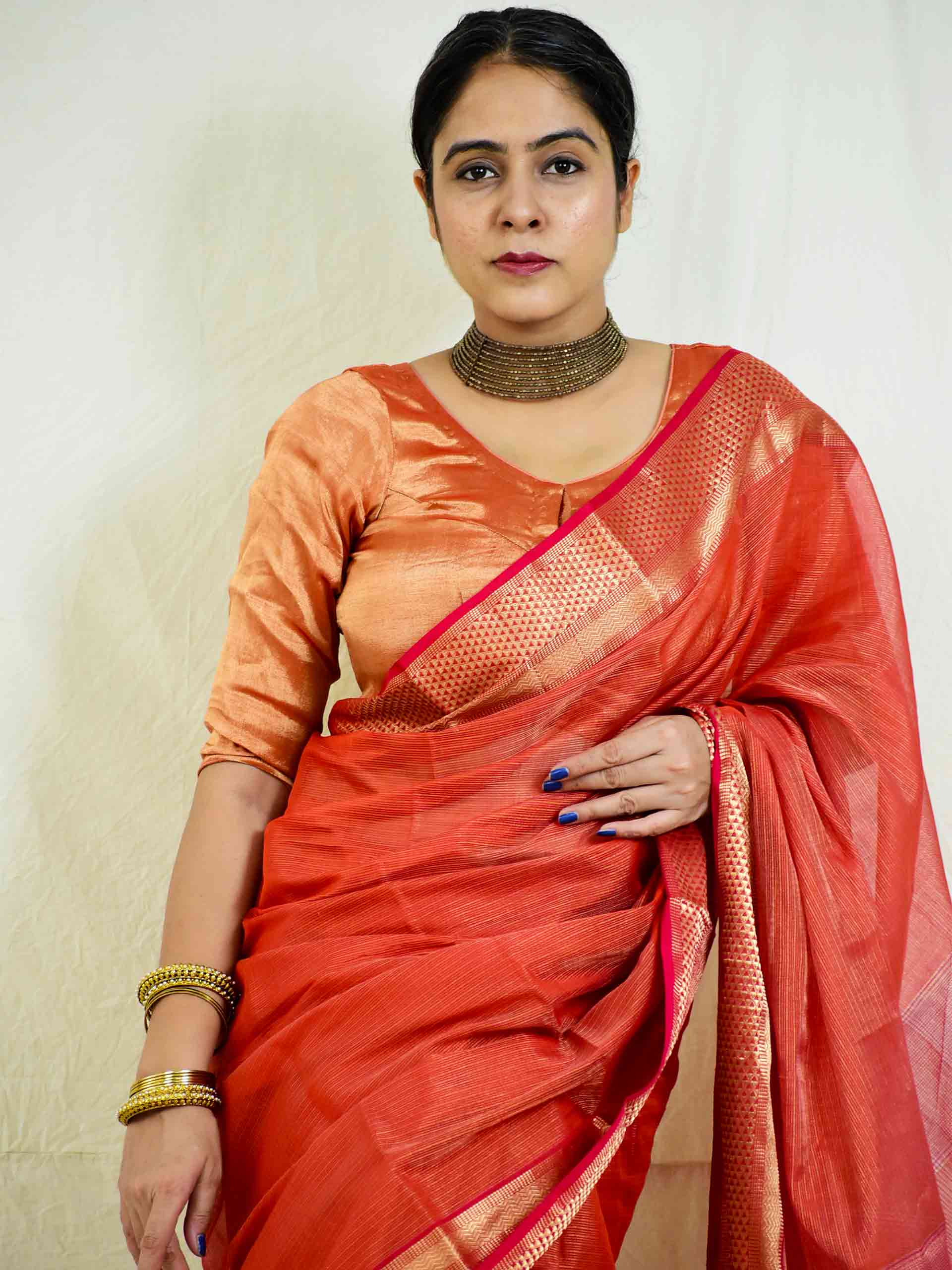 Handloom Chanderi silk tissue Blouse