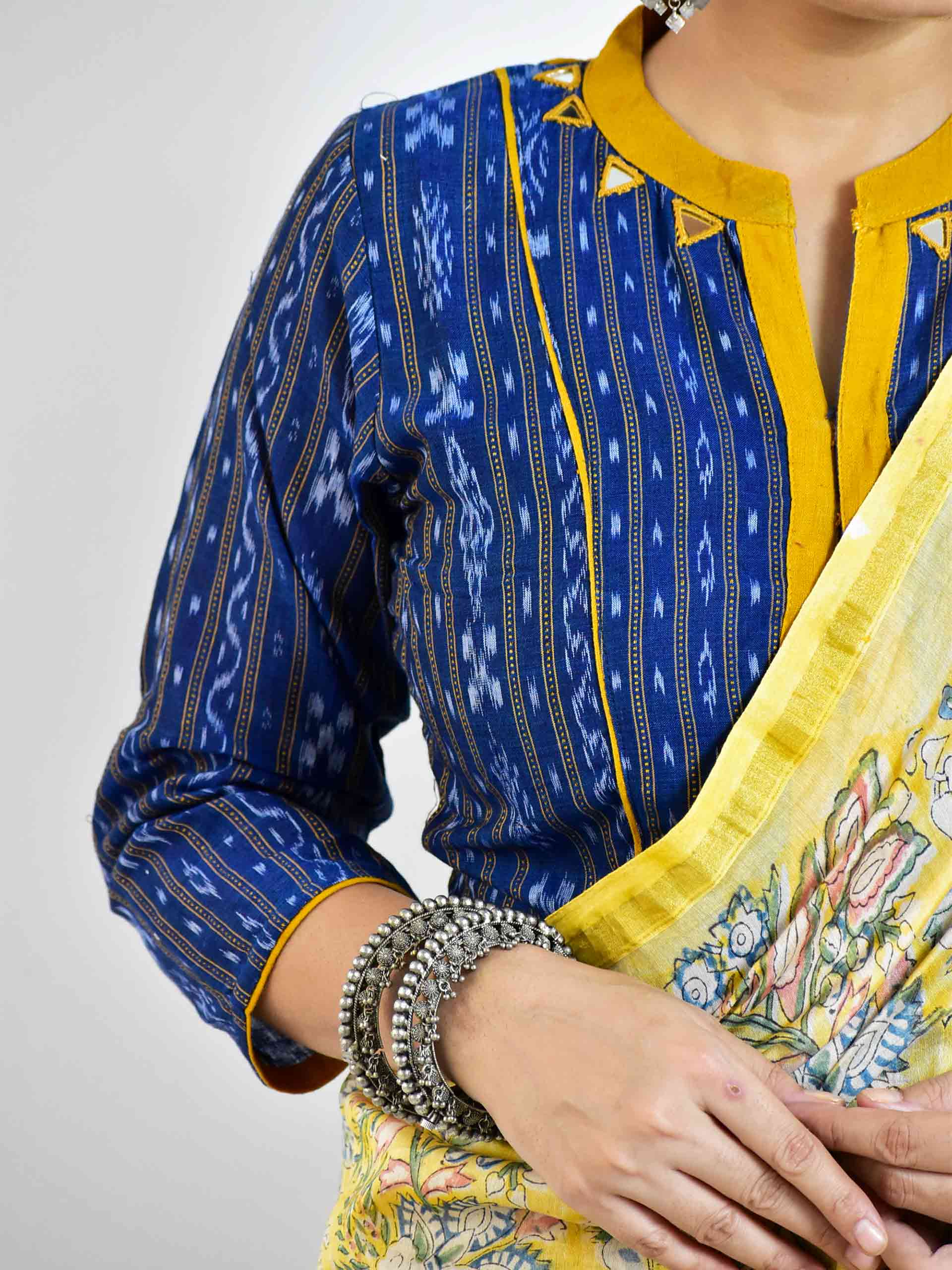 Ikat Kutch mirror work blouse