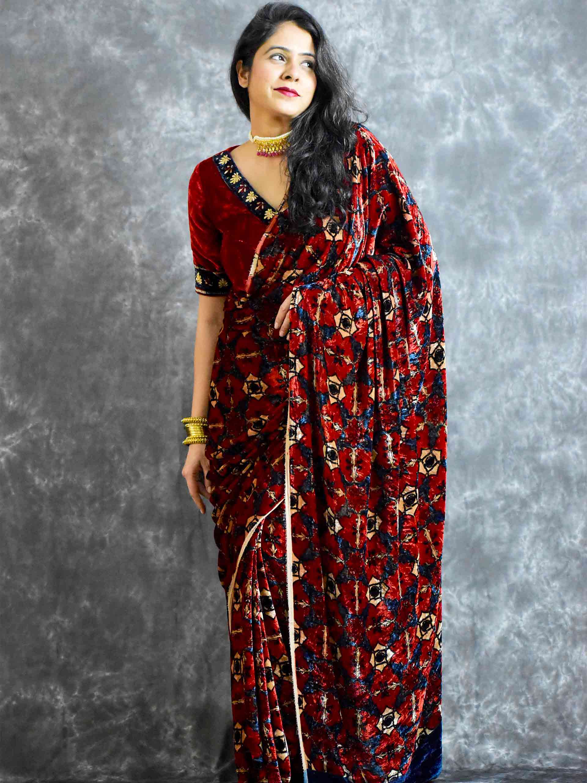 Buy Velvet Sarees Online