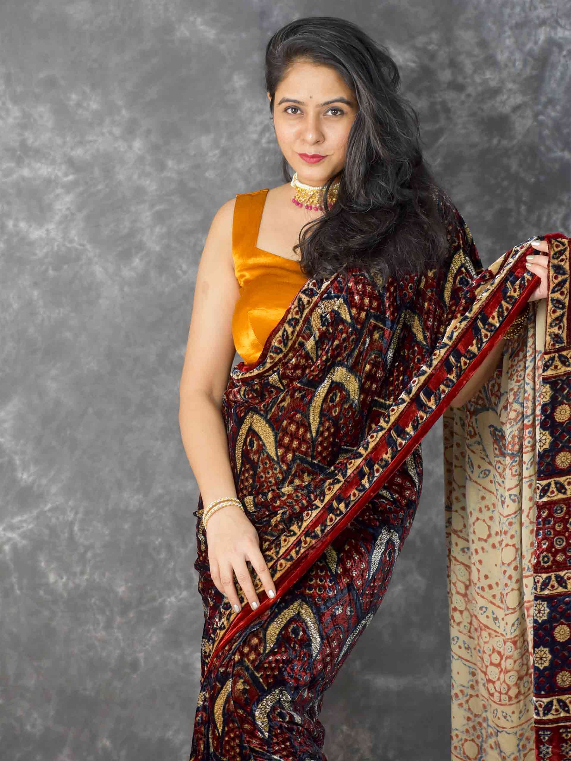 Shop Velvet Saree Online