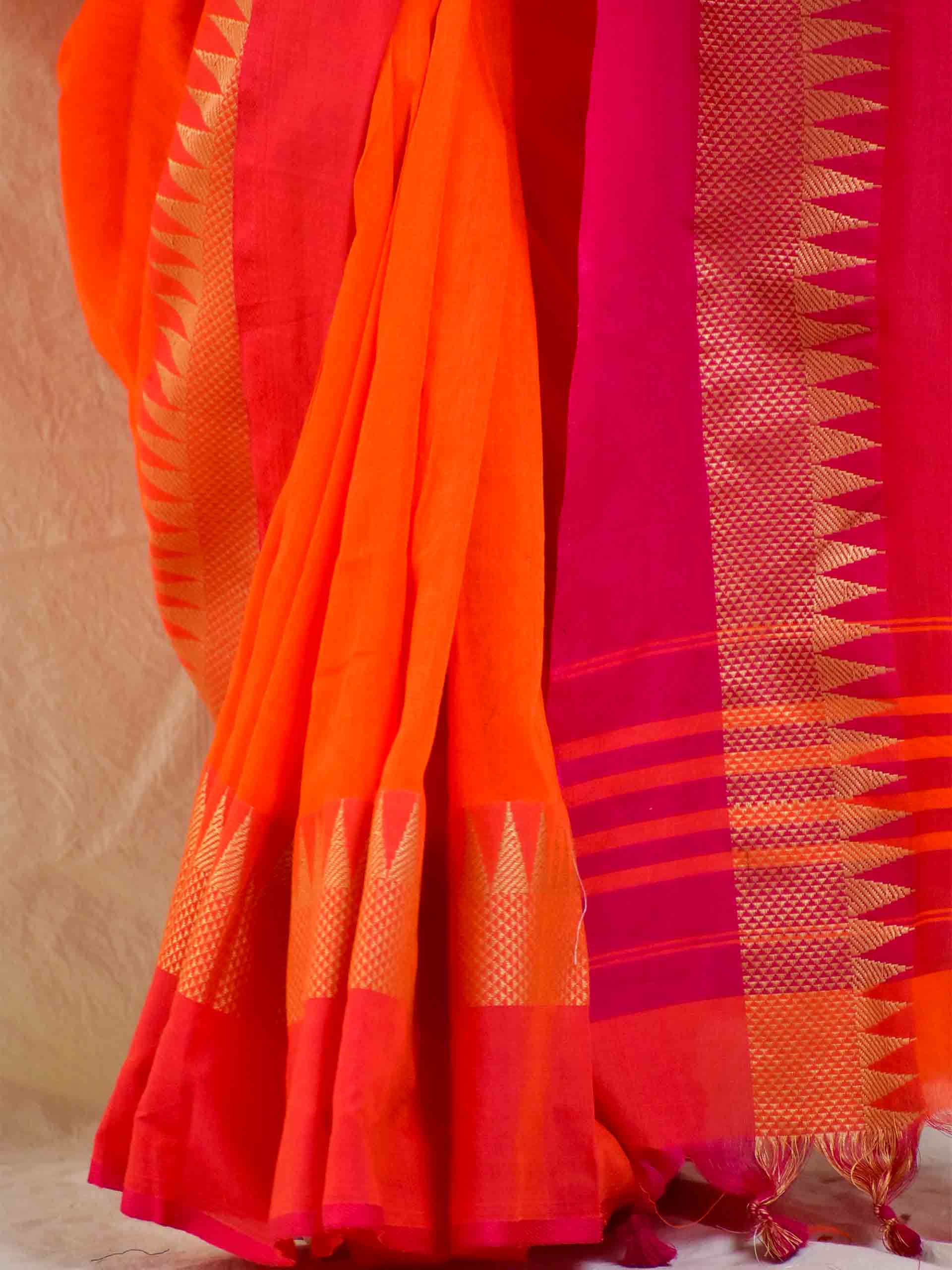cotton saree with woven border