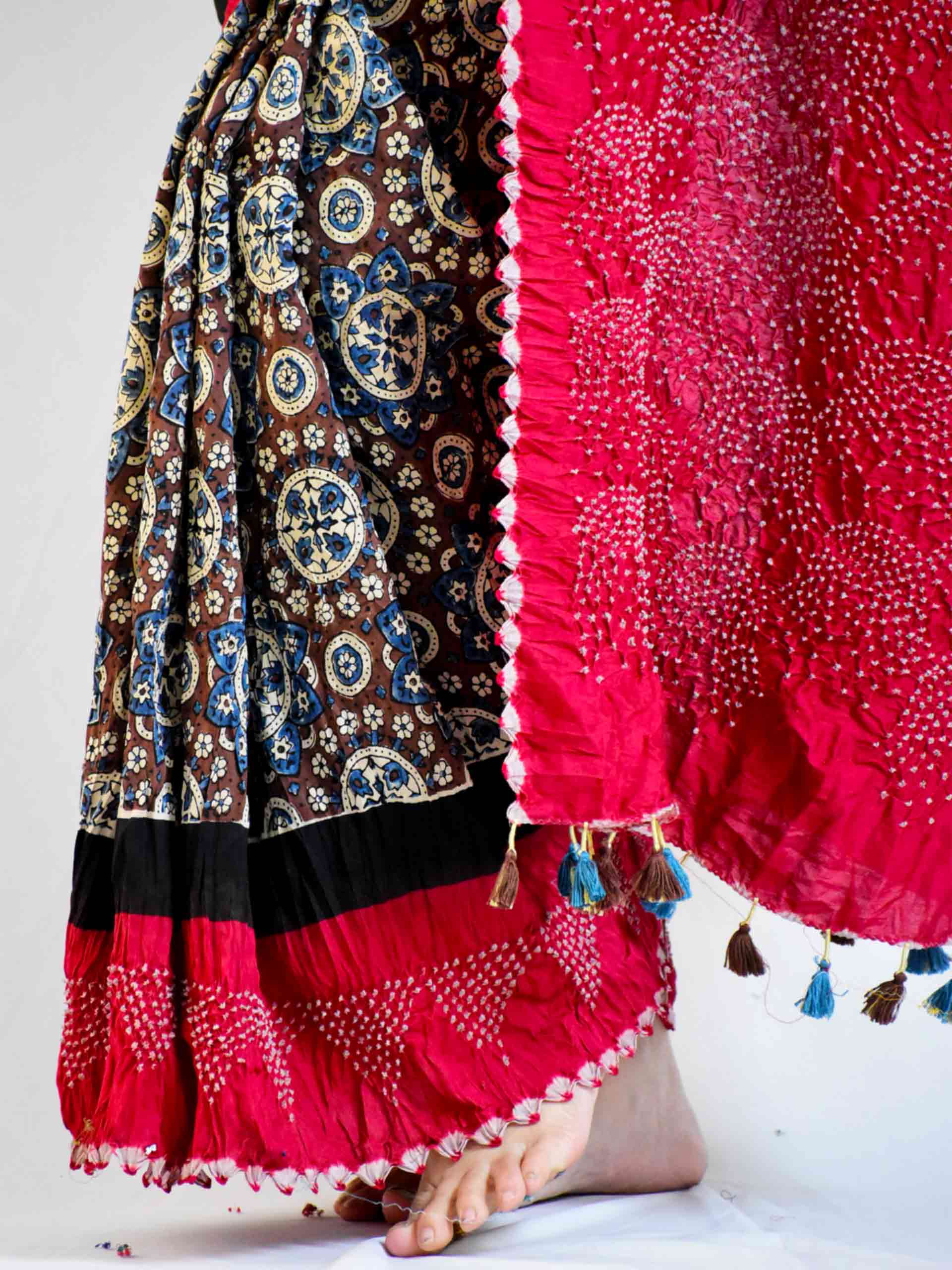 Buy Ajrakh Silk Saree Online