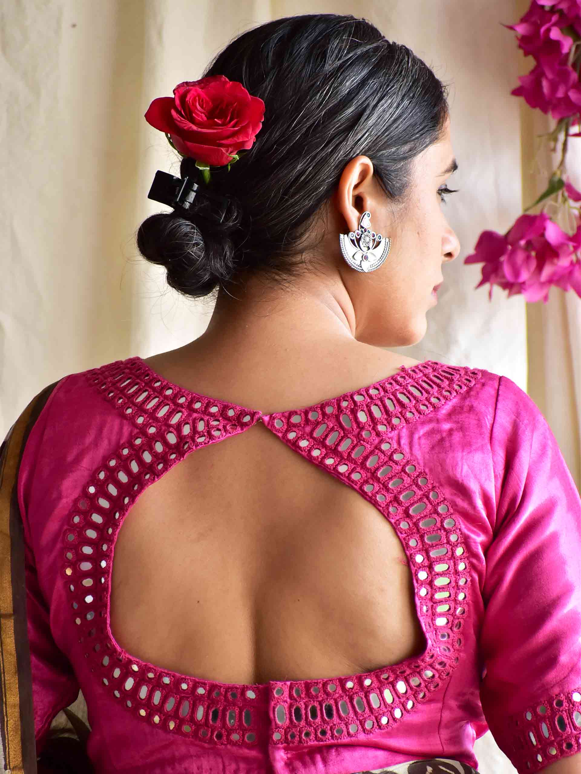 Doll - mirror work Mashru silk blouse