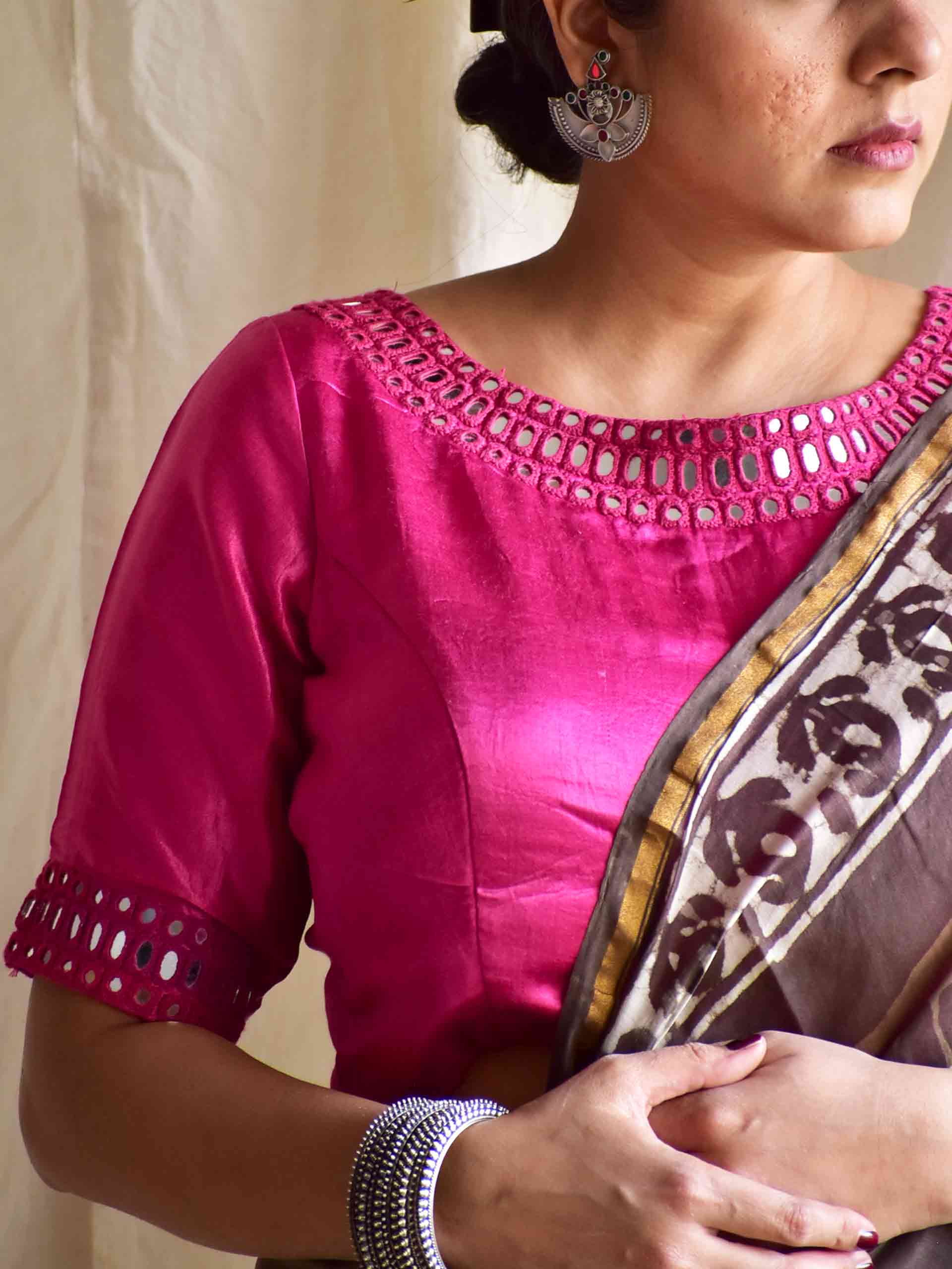Doll - mirror work Mashru silk blouse