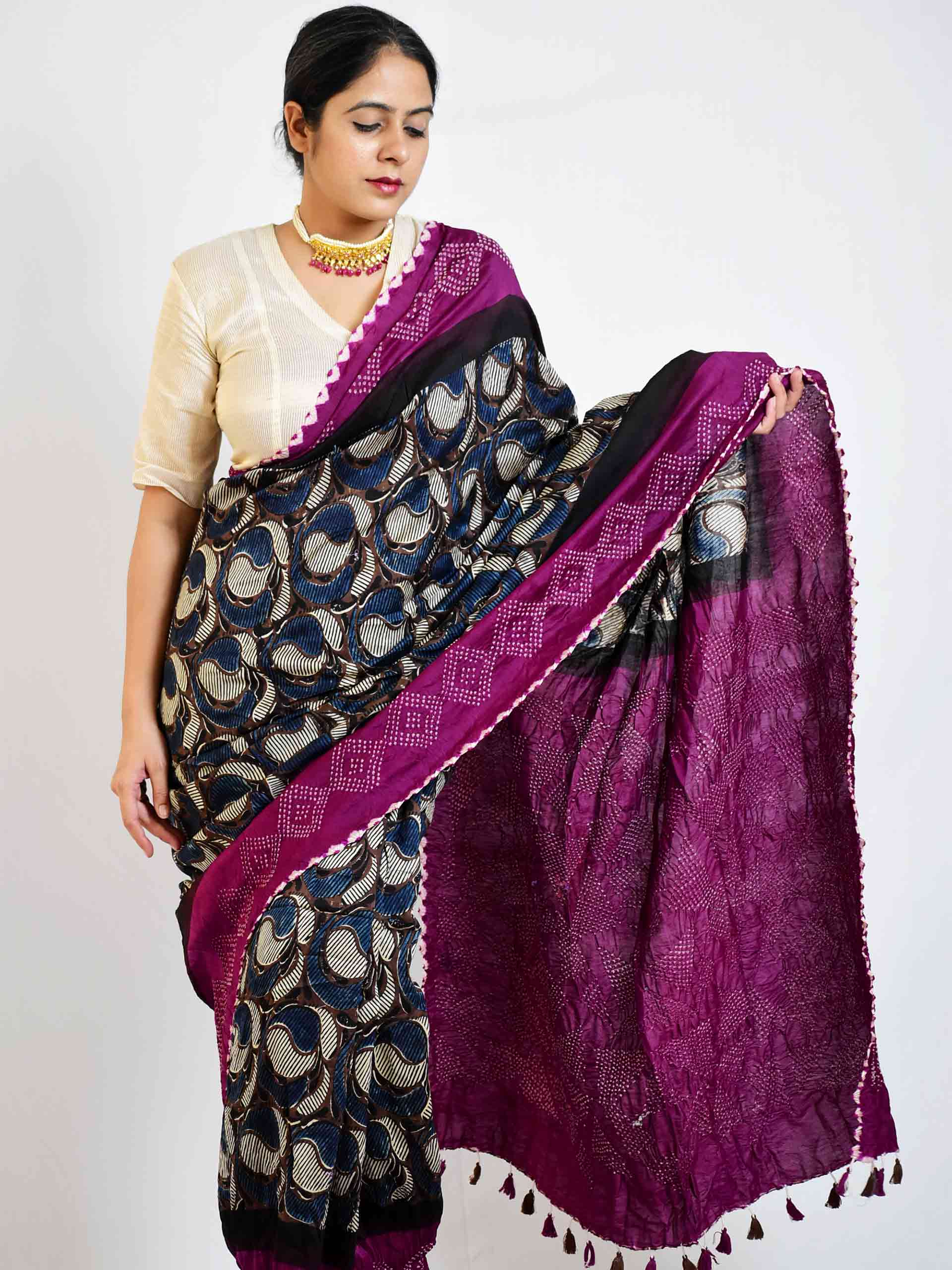 Buy bandhani chanderi silk sarees