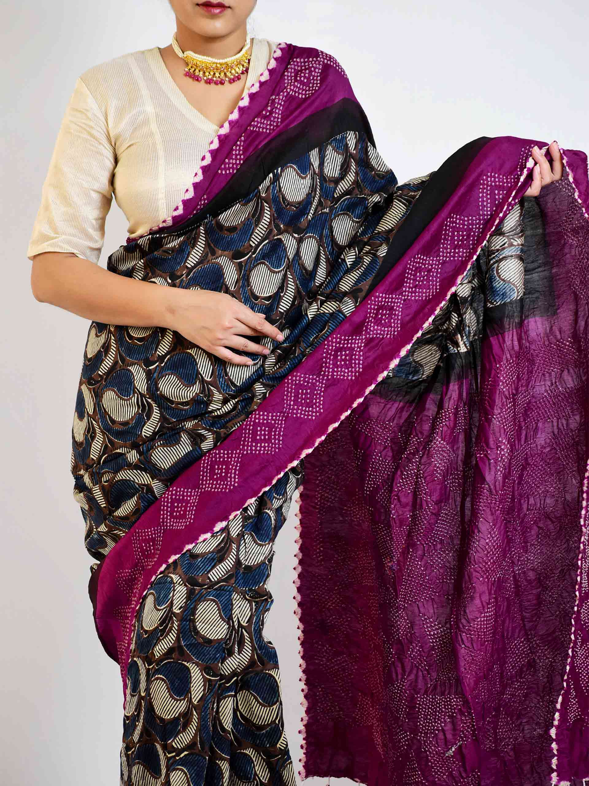Buy chanderi silk bandhej sarees