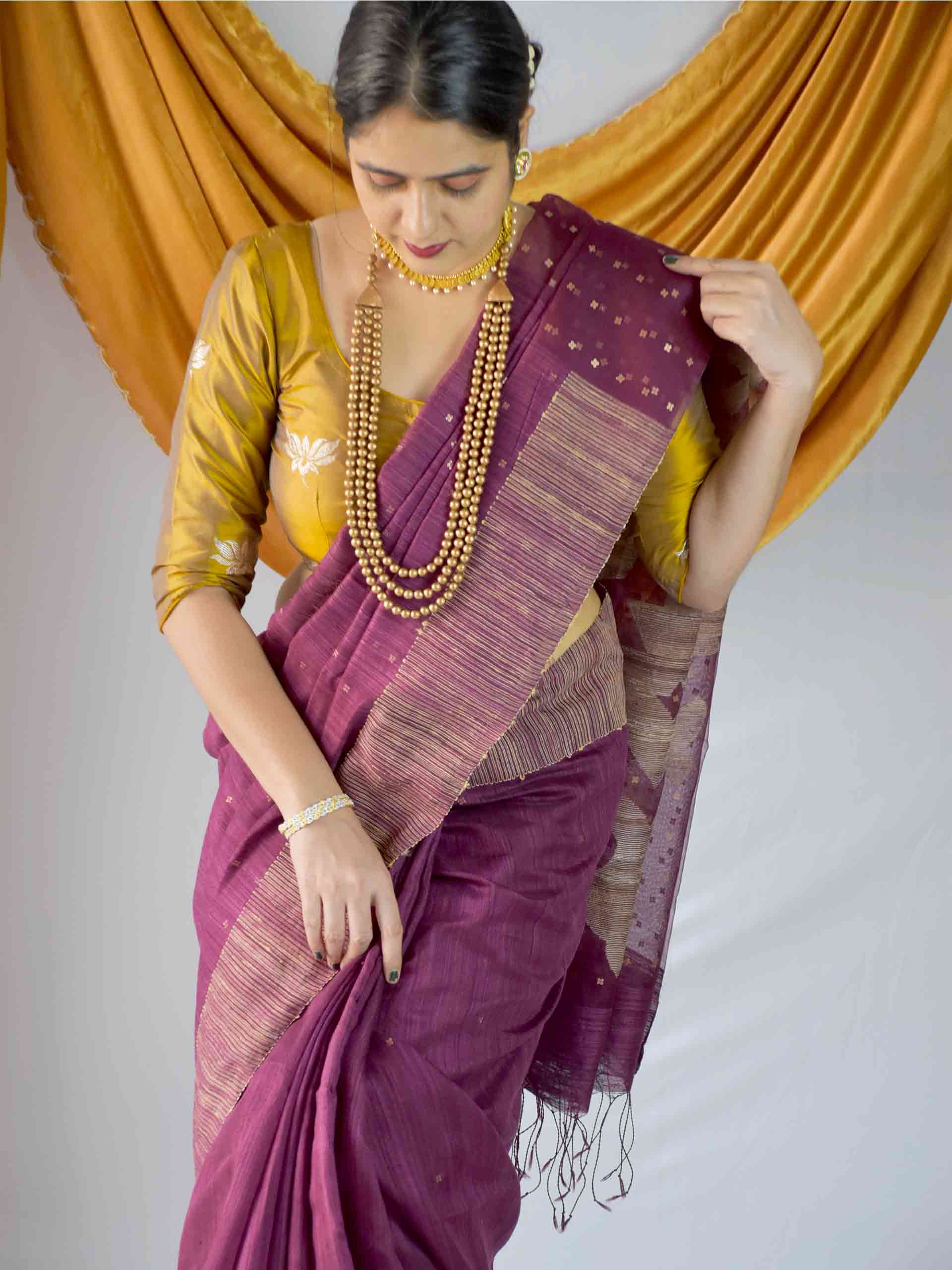 Matka Silk Jamdani Saree