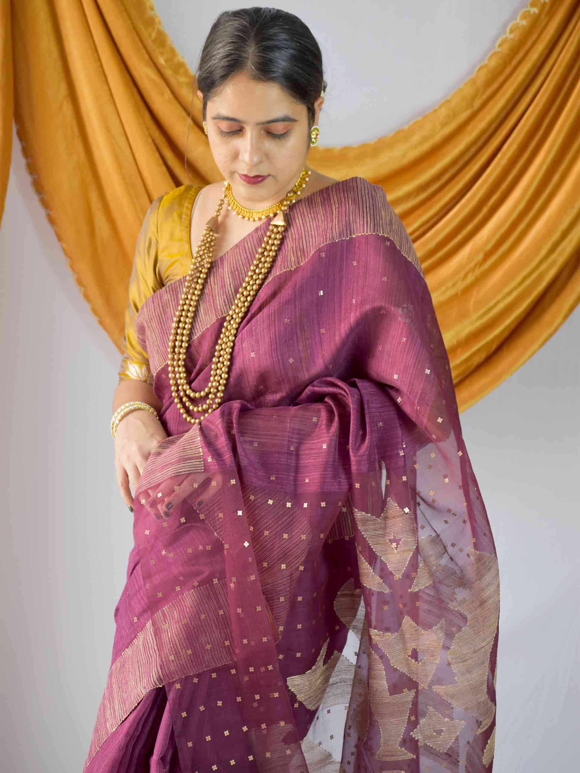 Matka Silk Jamdani Saree