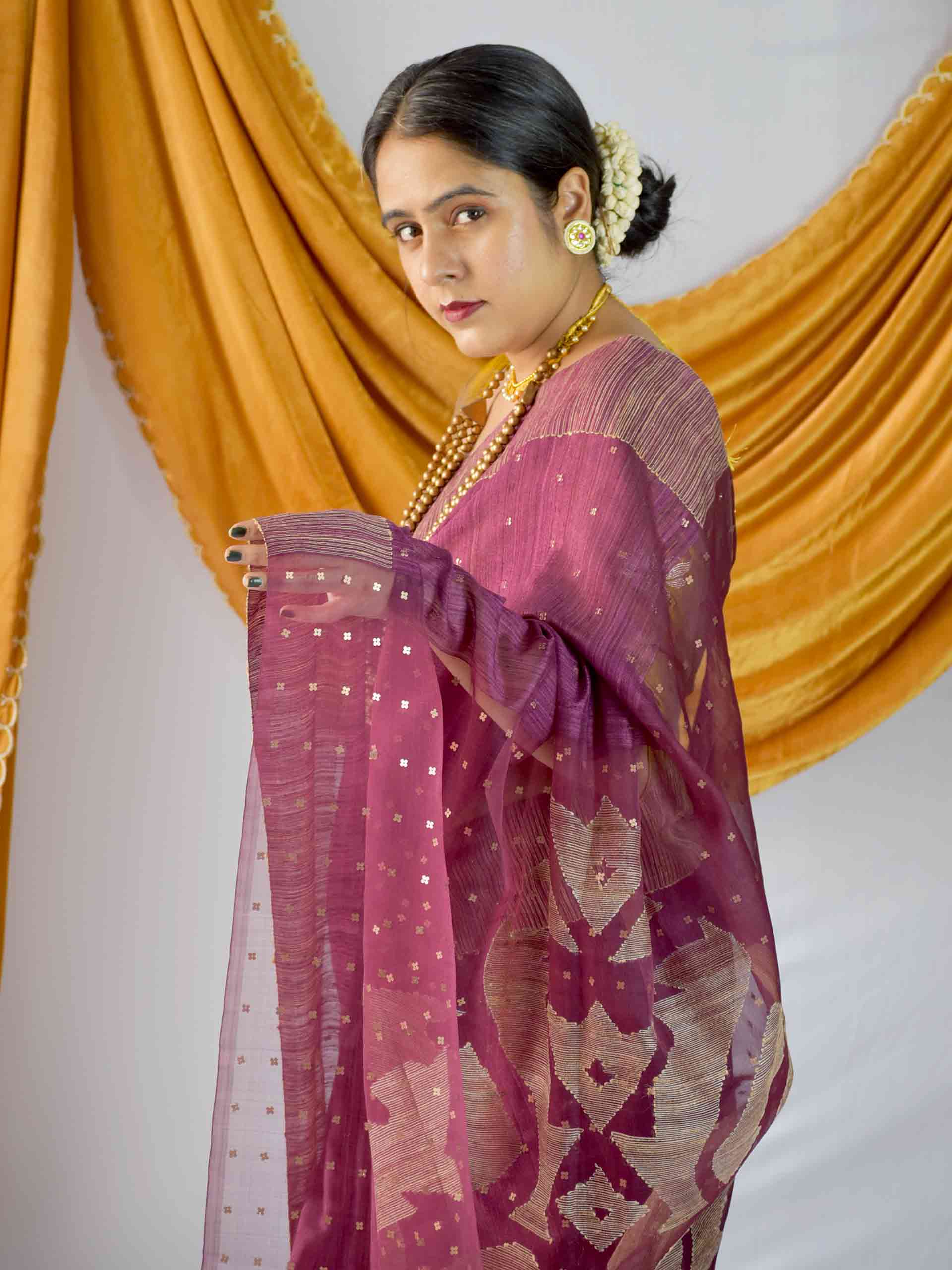 Matka Silk Jamdani Saree