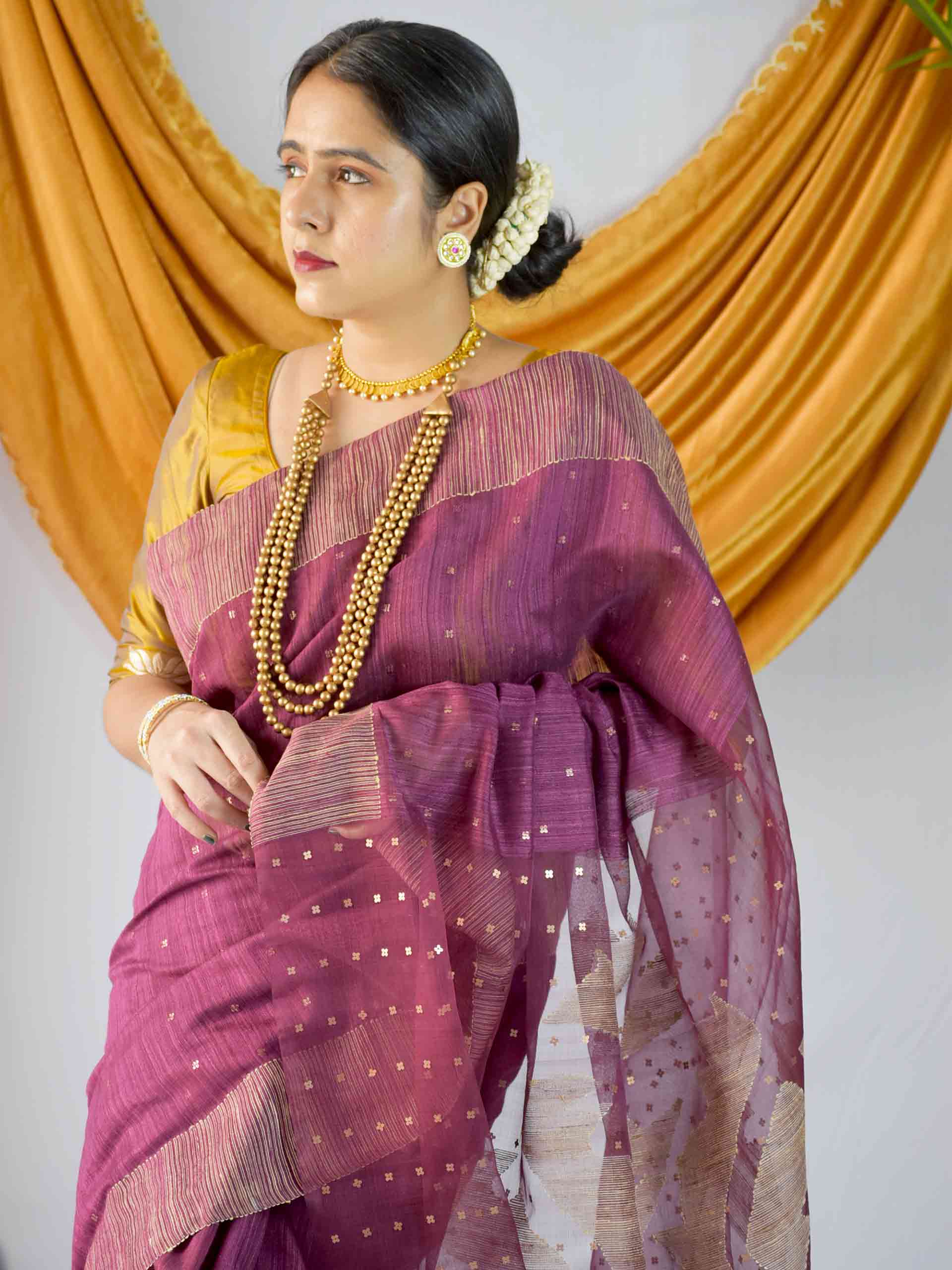 Matka Silk Jamdani Saree