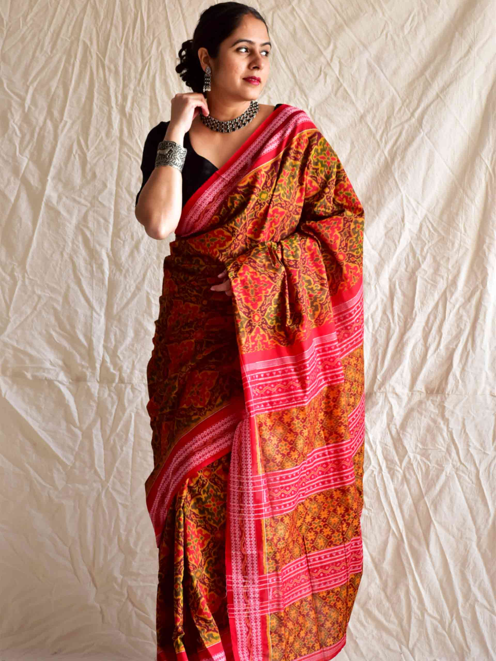 Handwoven ikat saree