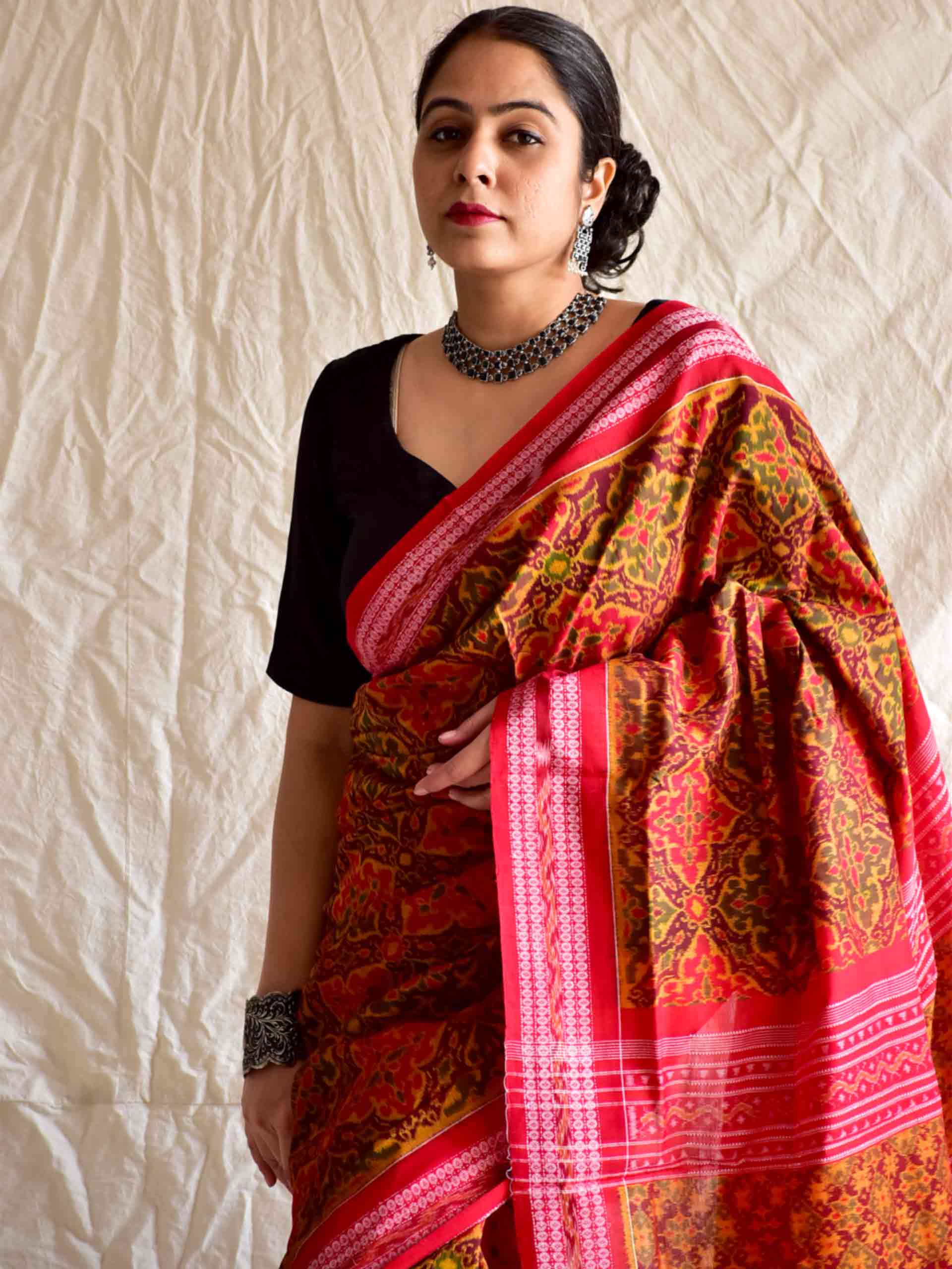 Handwoven ikat saree