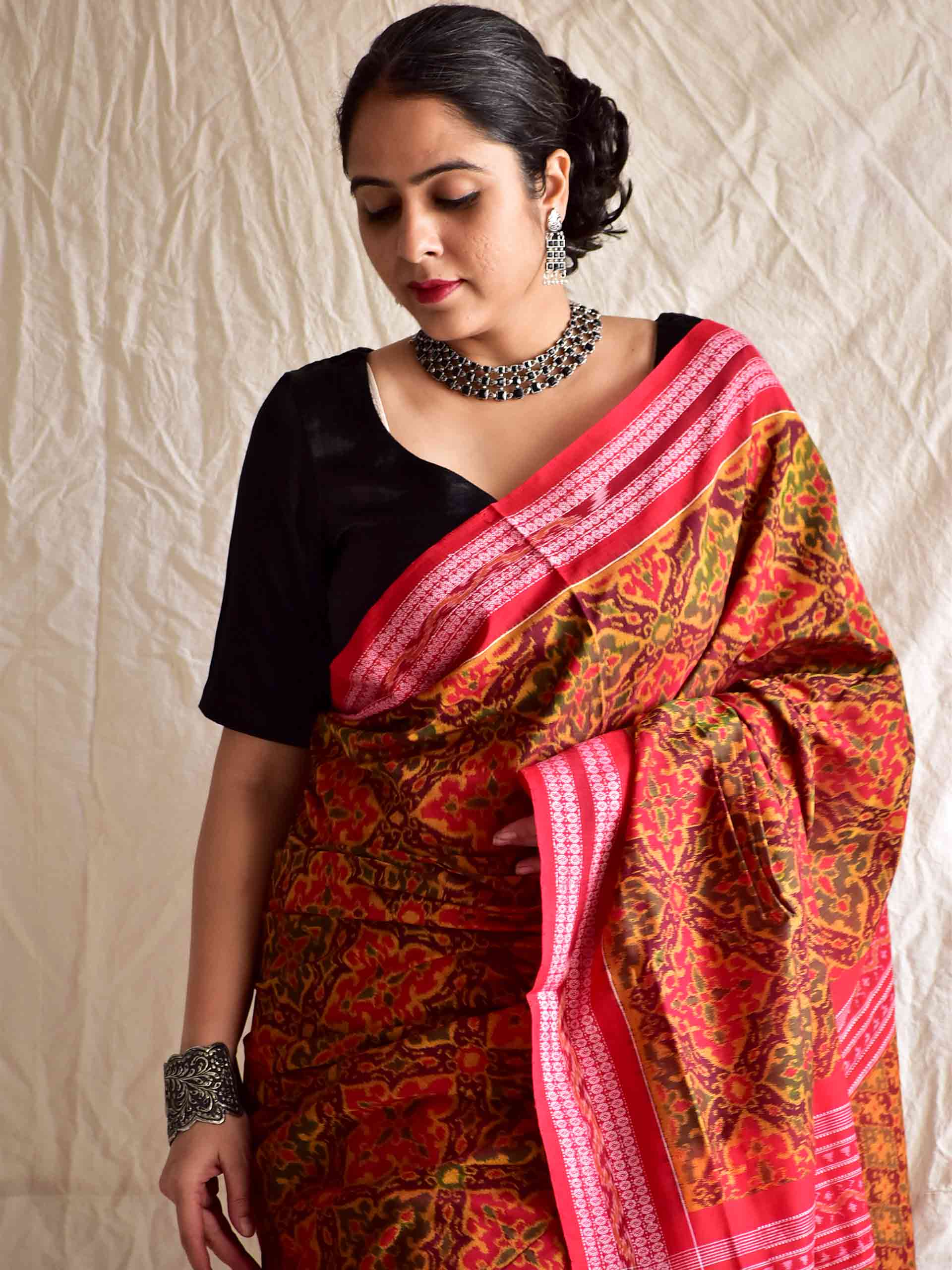 Handwoven ikat saree