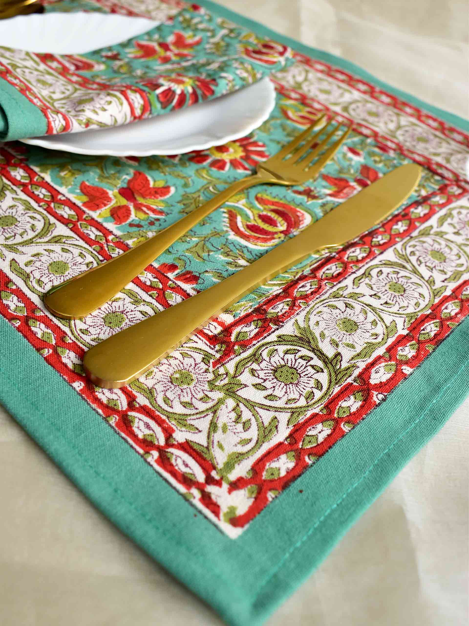 Anaar - Table mat and napkin set of 6
