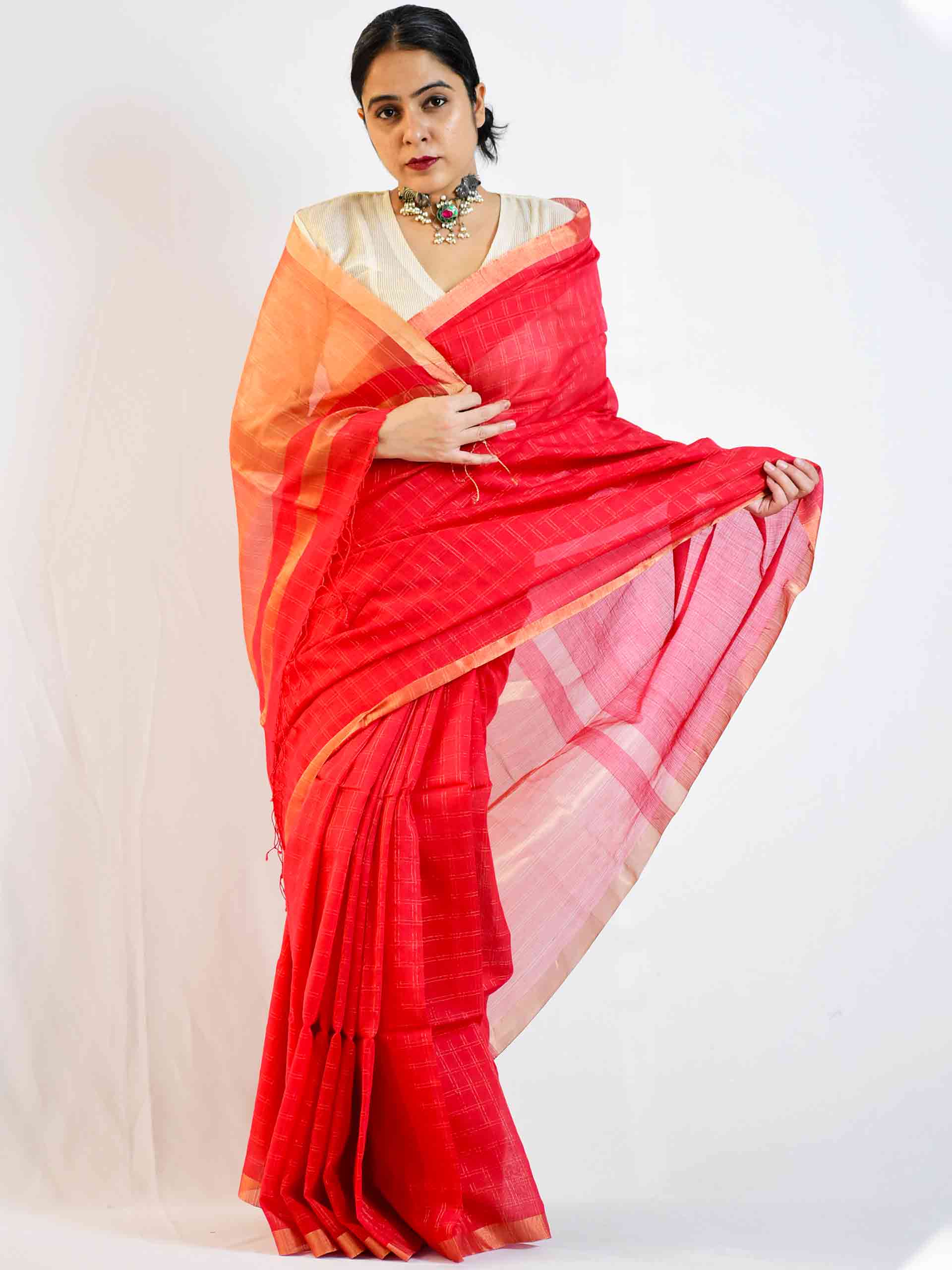 Shop Bengal handloom Zari Kota saree