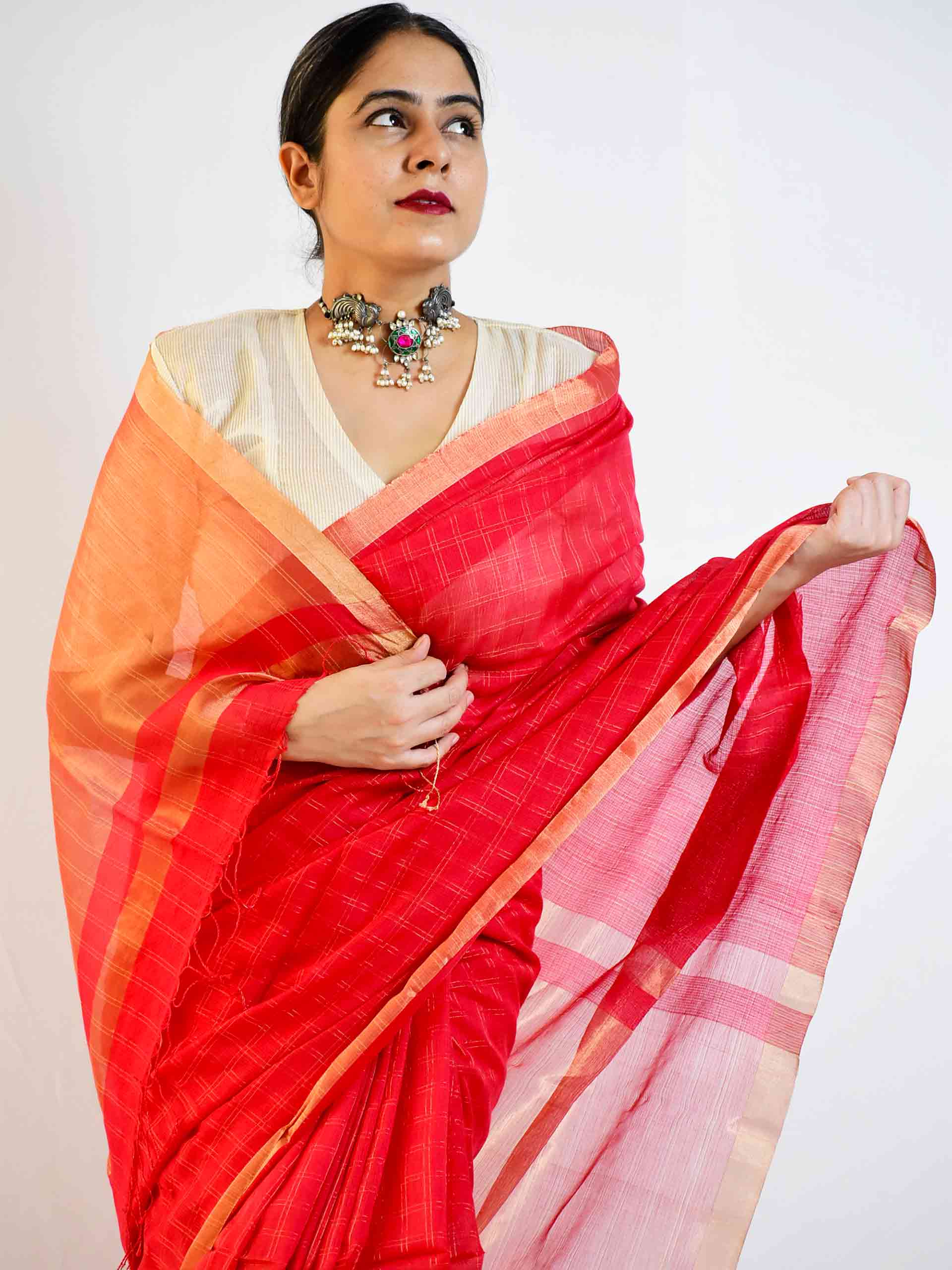 Shop Bengal handloom Zari Kota saree