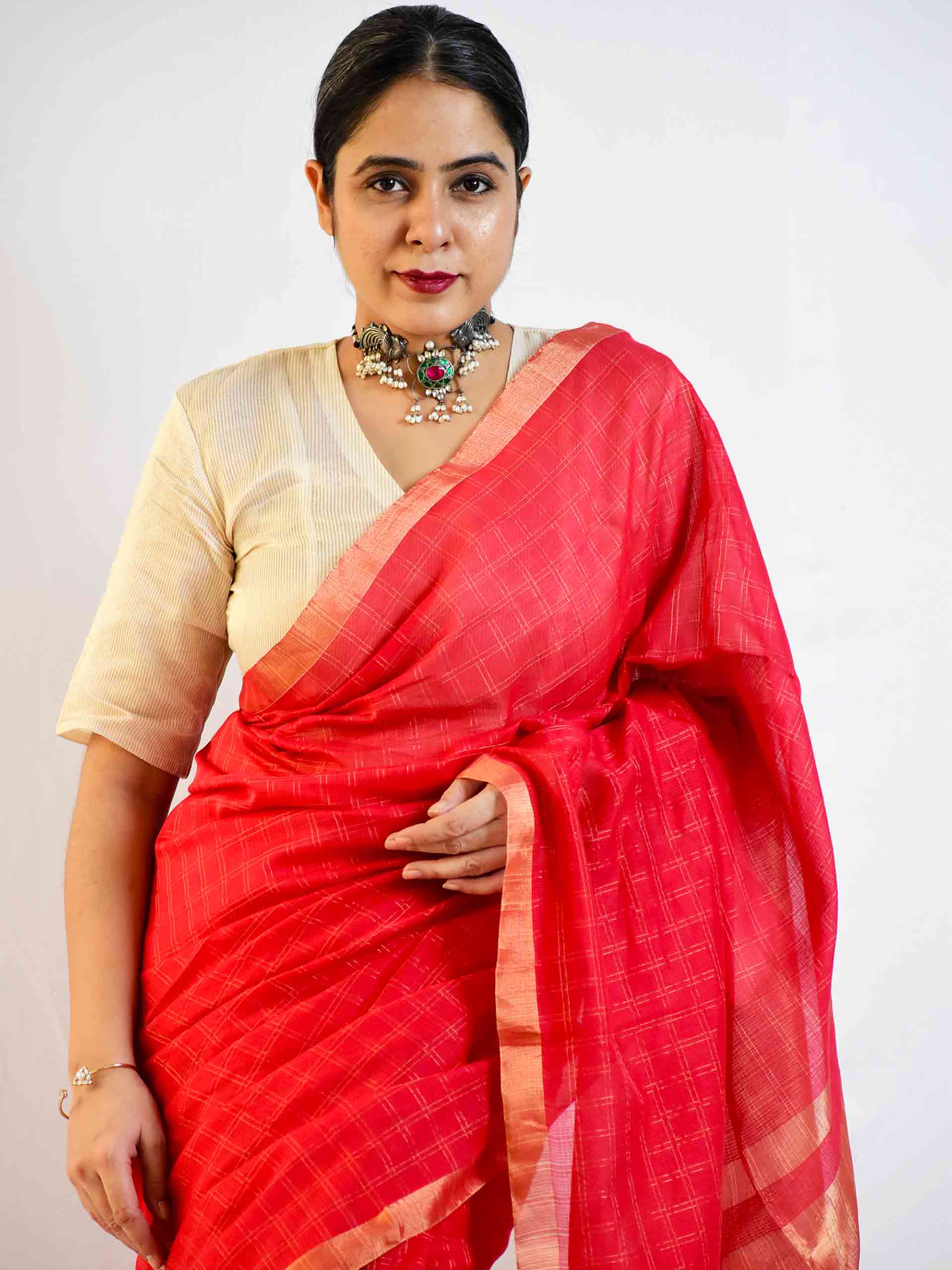 Shop Bengal handloom Zari Kota saree