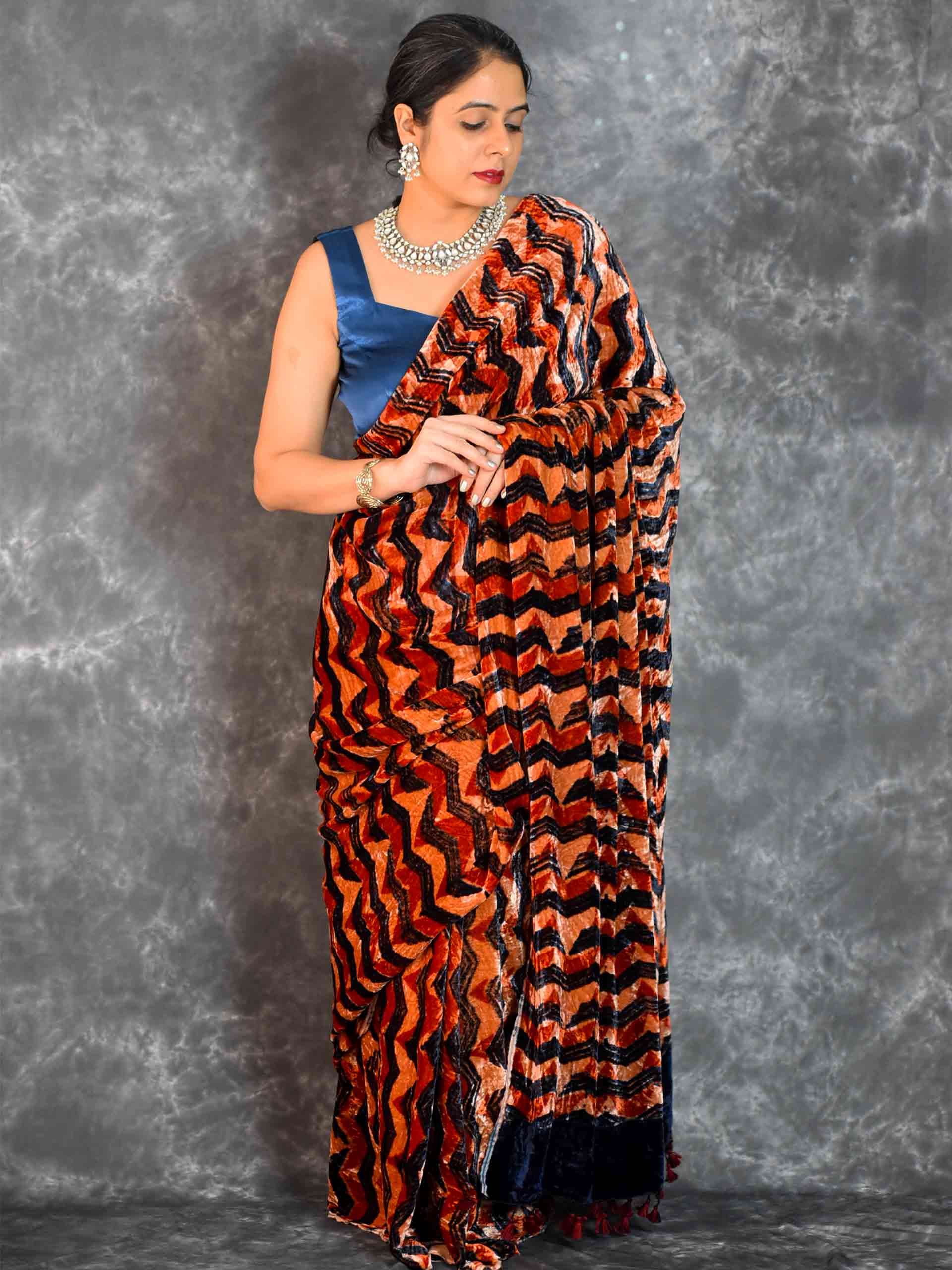 Shop Velvet Saree Online