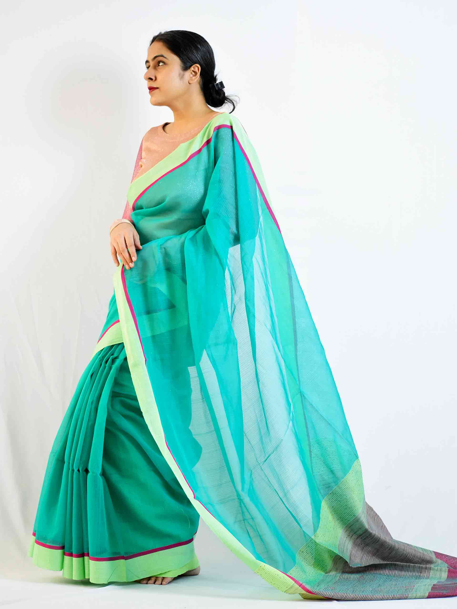 Ferns - Bengal handloom Zari Kota saree