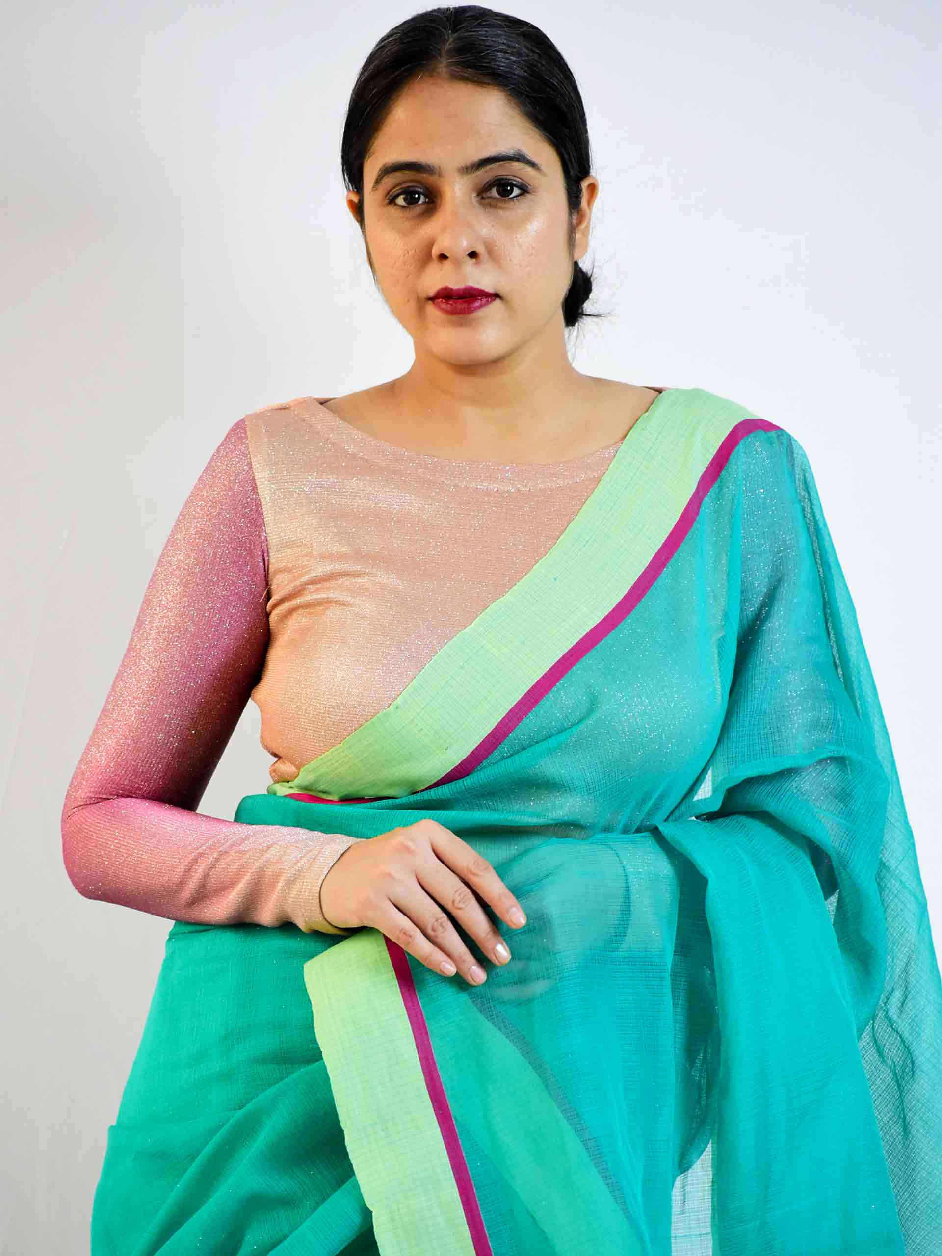 Ferns - Bengal handloom Zari Kota saree