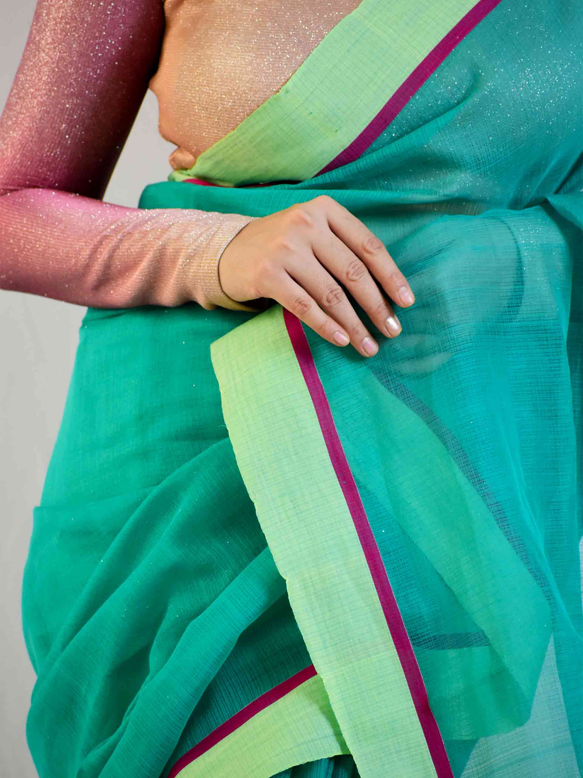 Ferns - Bengal handloom Zari Kota saree