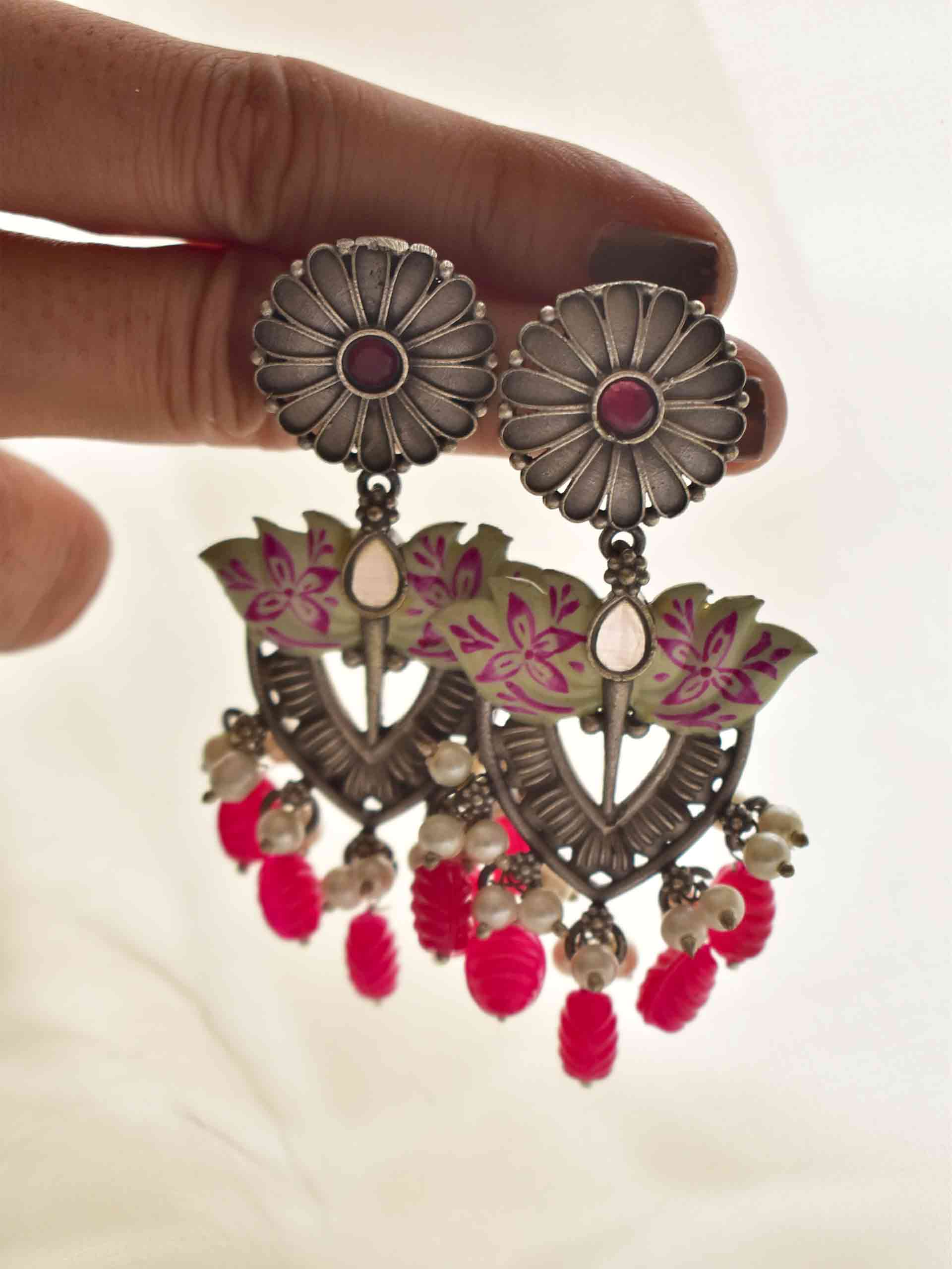 safeda - enamel earring