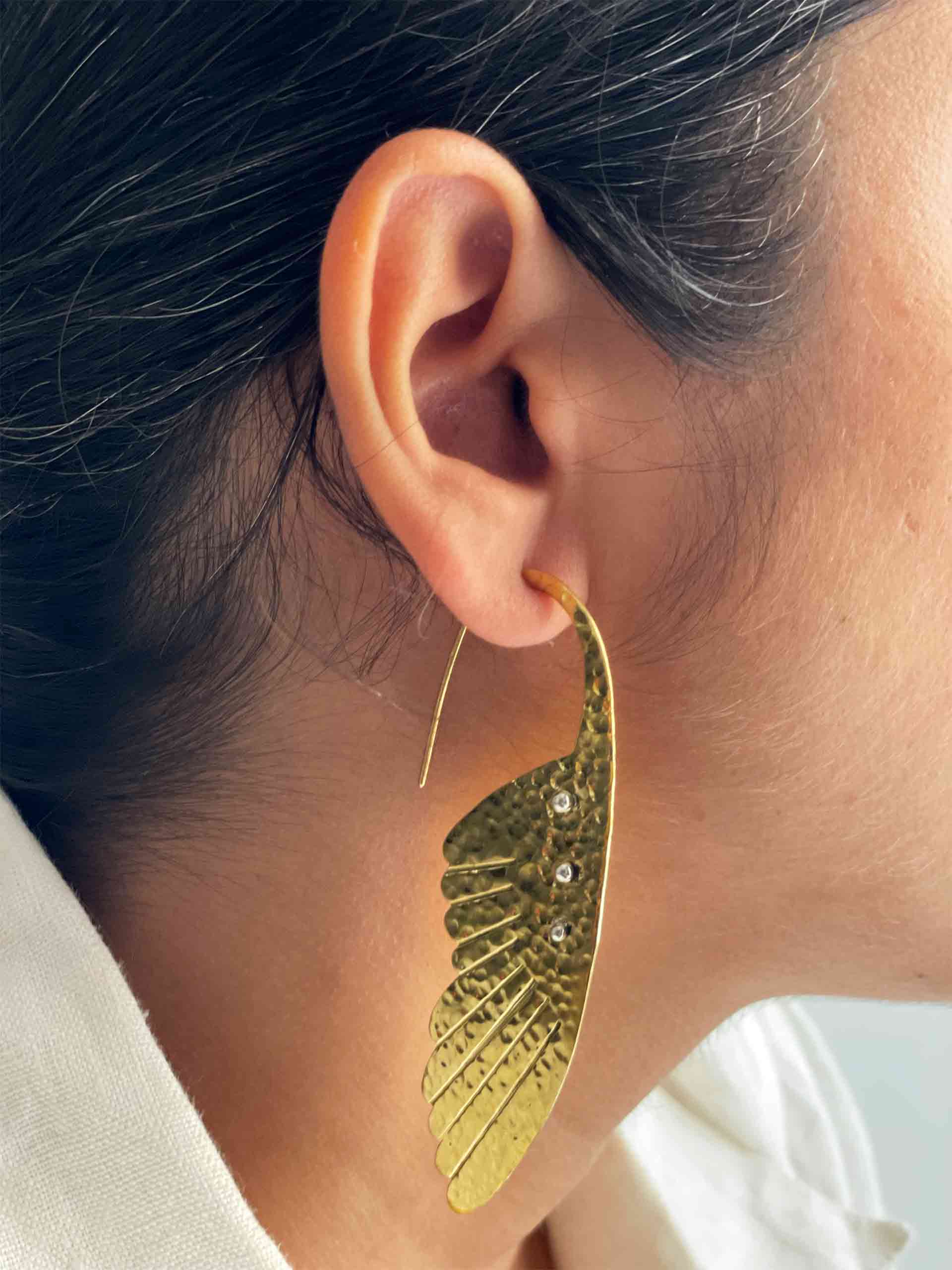 Wings - Gold plated earrings