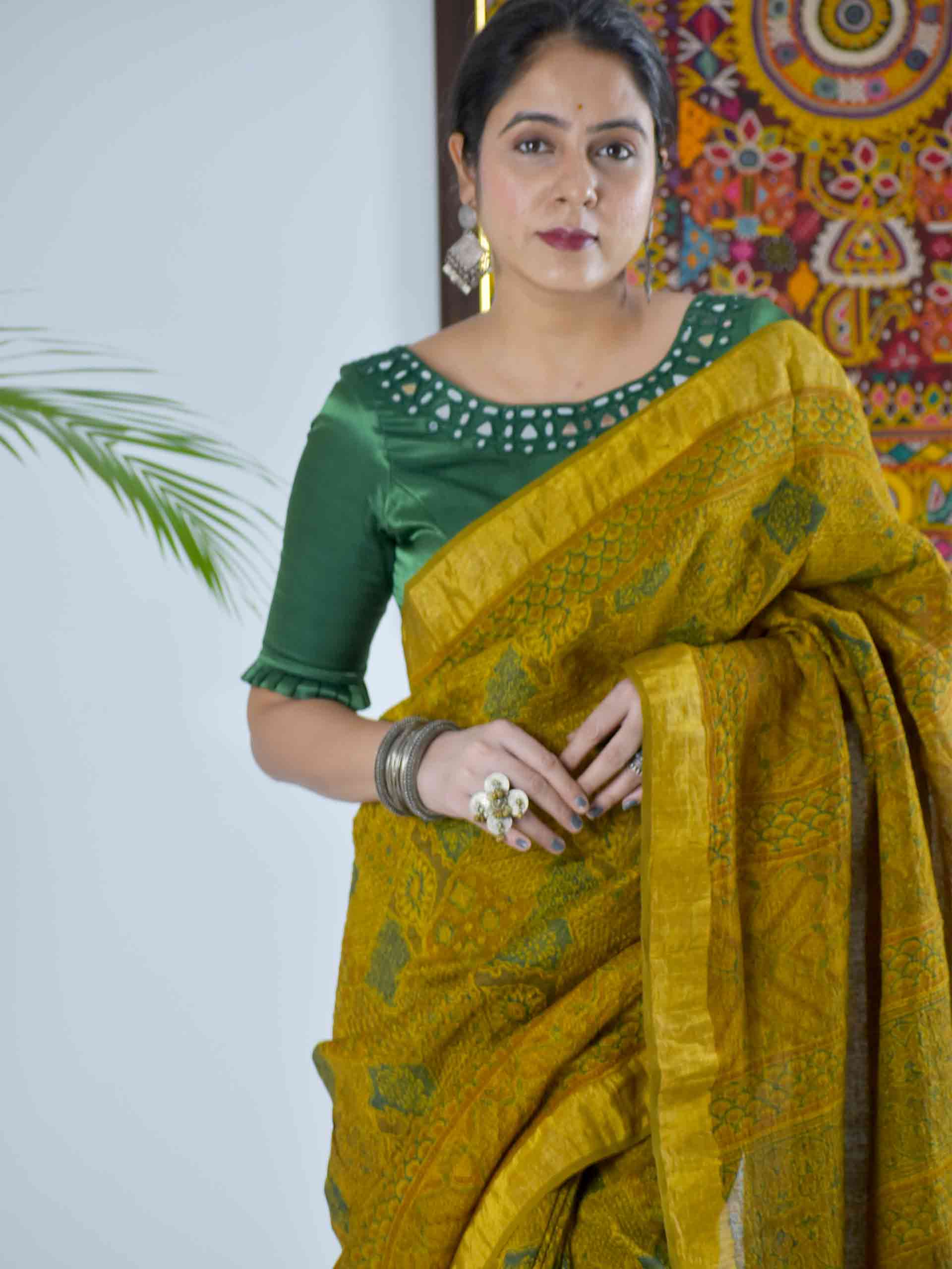 Pure Linen Silk Sarees online