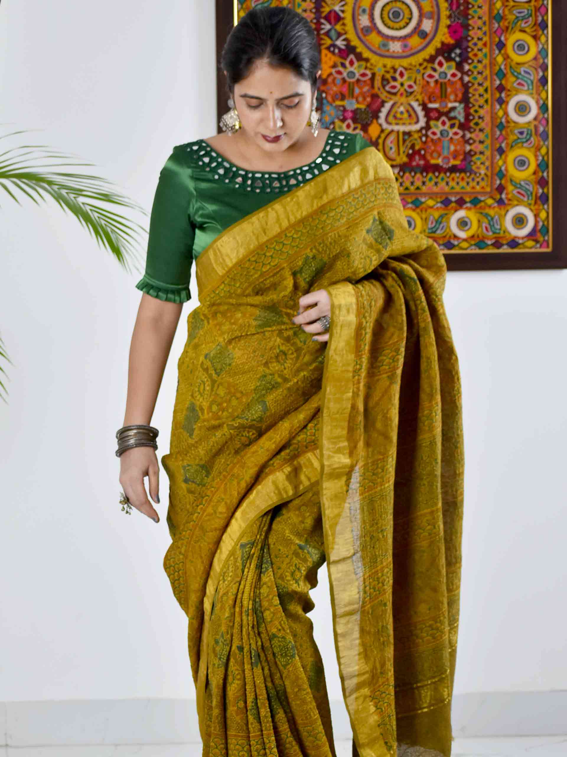 Pure Linen Silk Sarees online