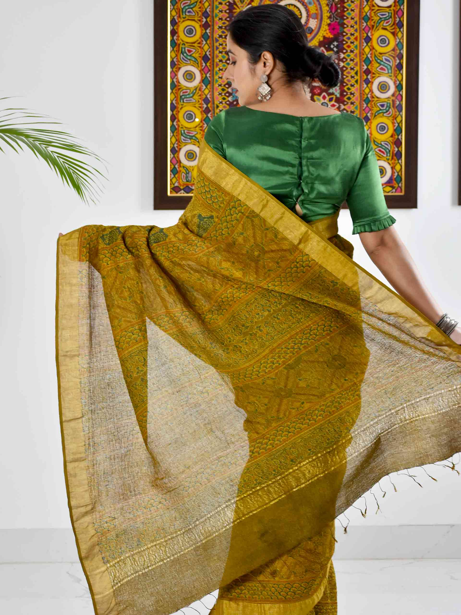Pure Linen Silk Sarees online