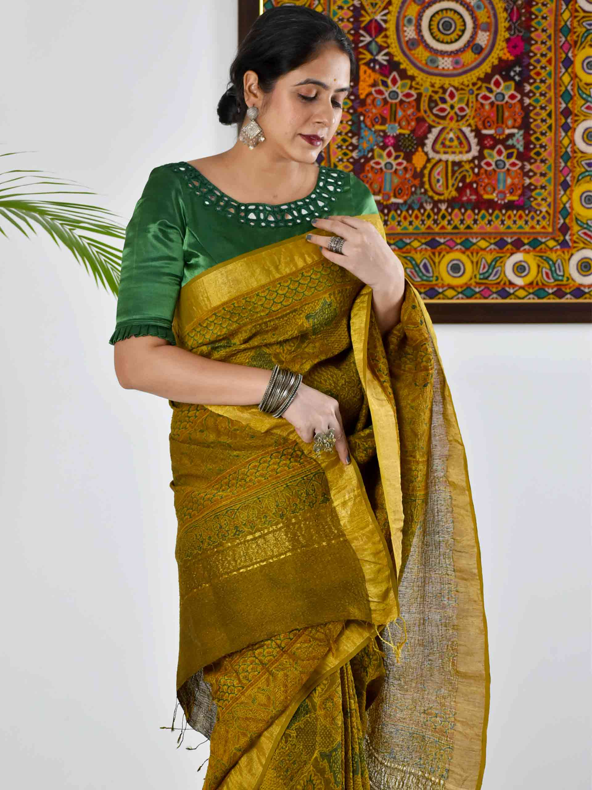Pure Linen Silk Sarees online