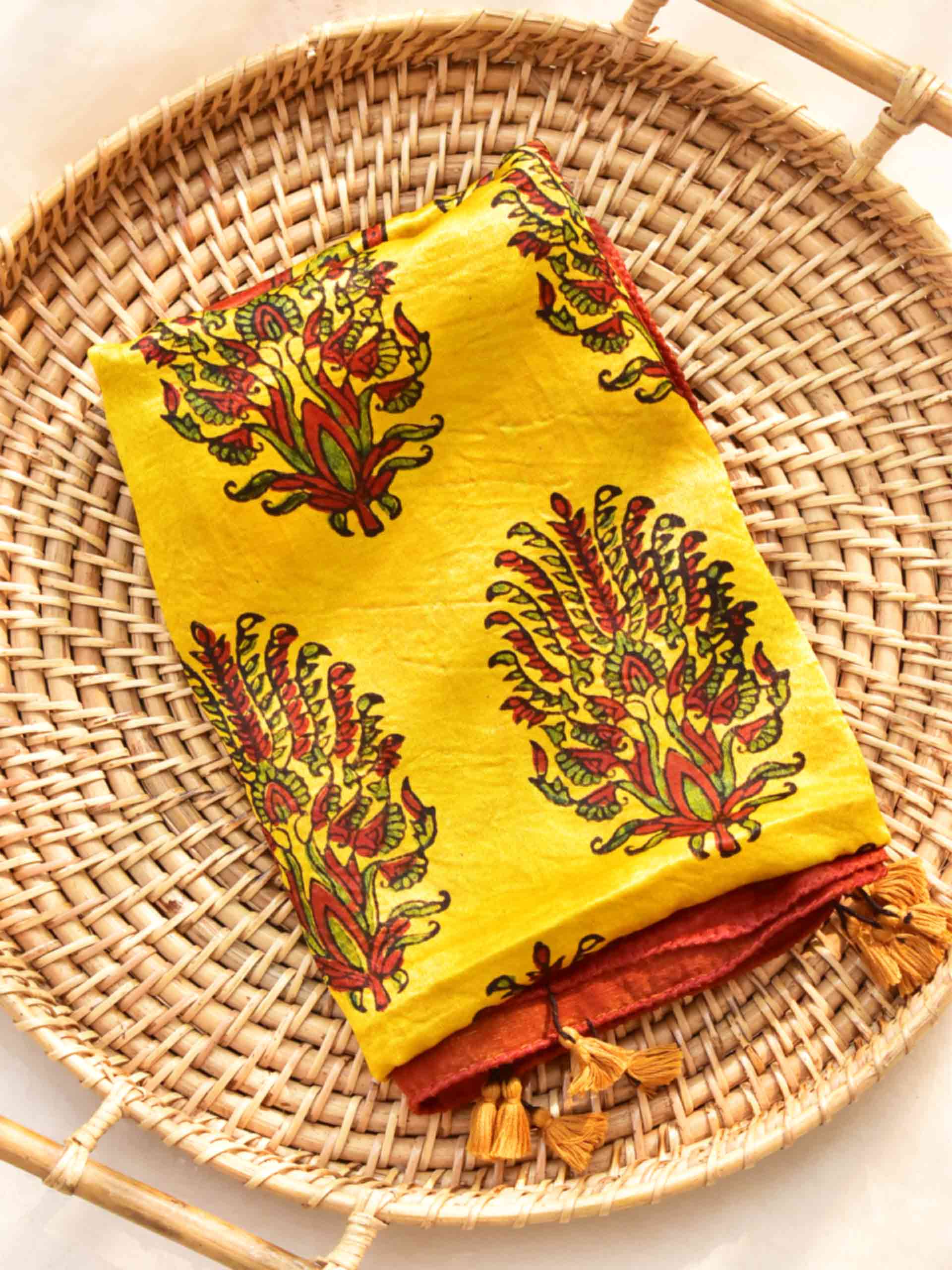 Lollies - Ajrakh hand block printed Mashru silk stole