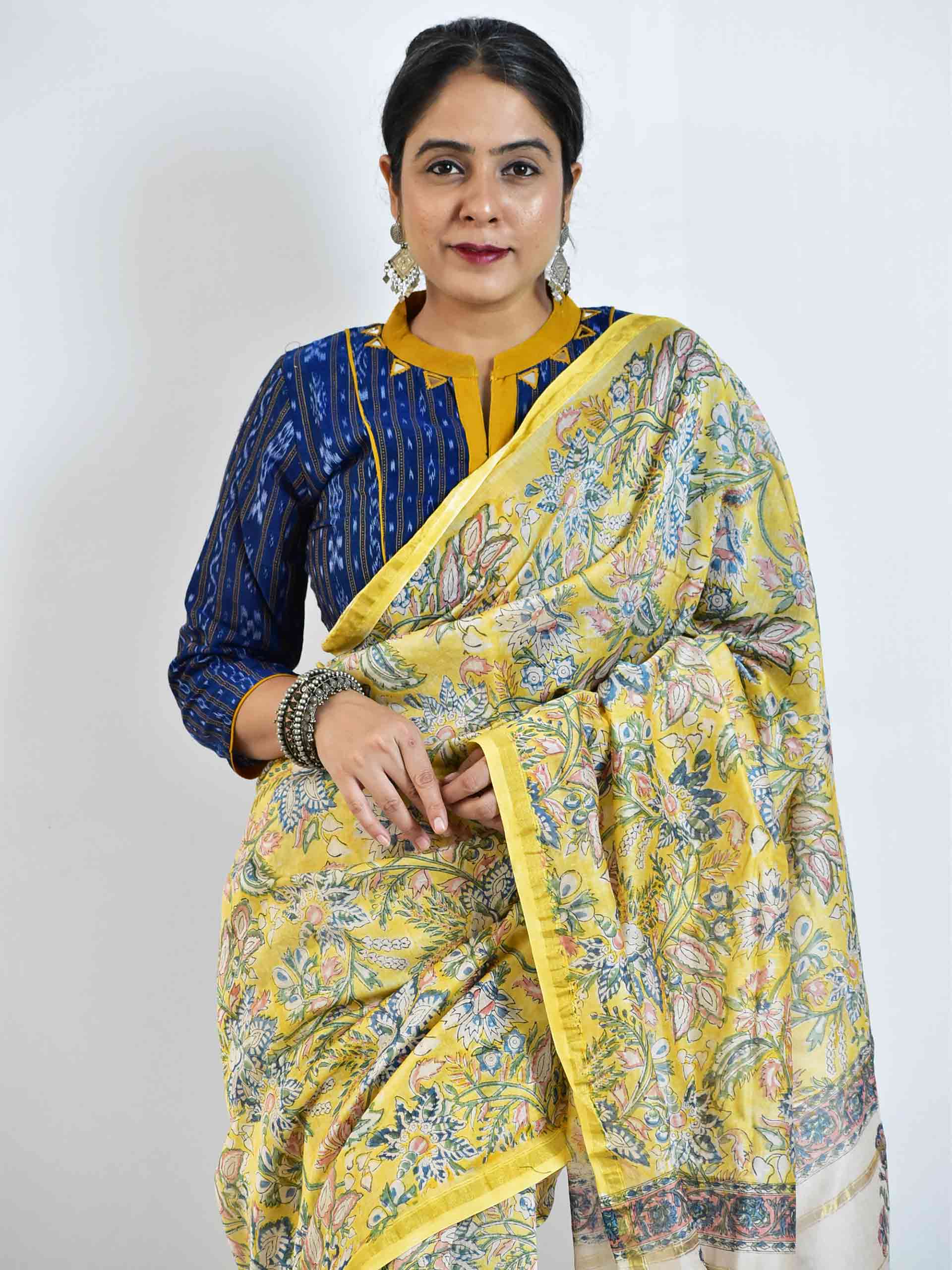 saanso - Dabu Chanderi silk saree