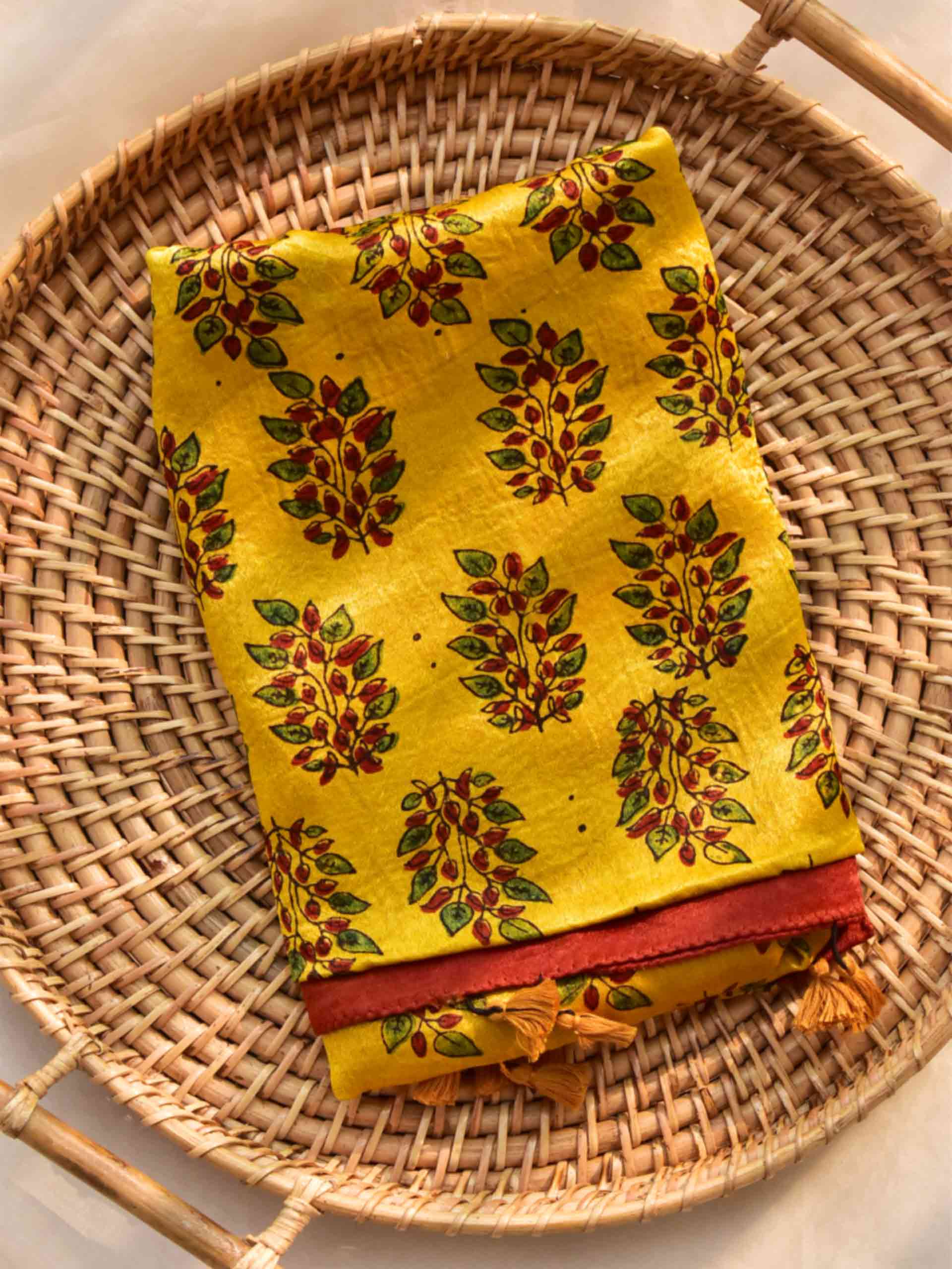 Sunnies - Ajrakh hand block printed Mashru silk stole