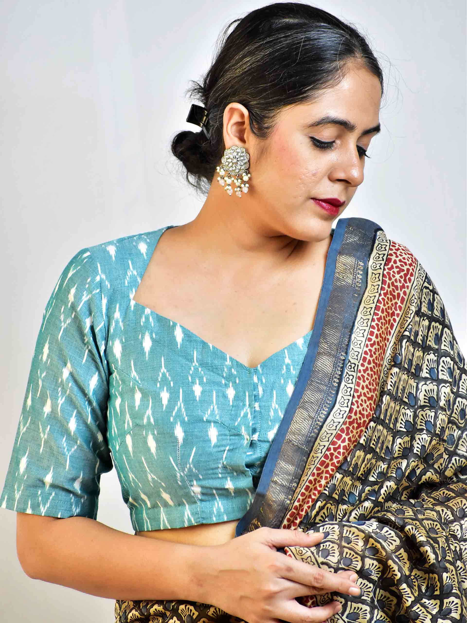 Ikkat Cotton Blouse Pieces Ikkat Silk Blouse Material Buy