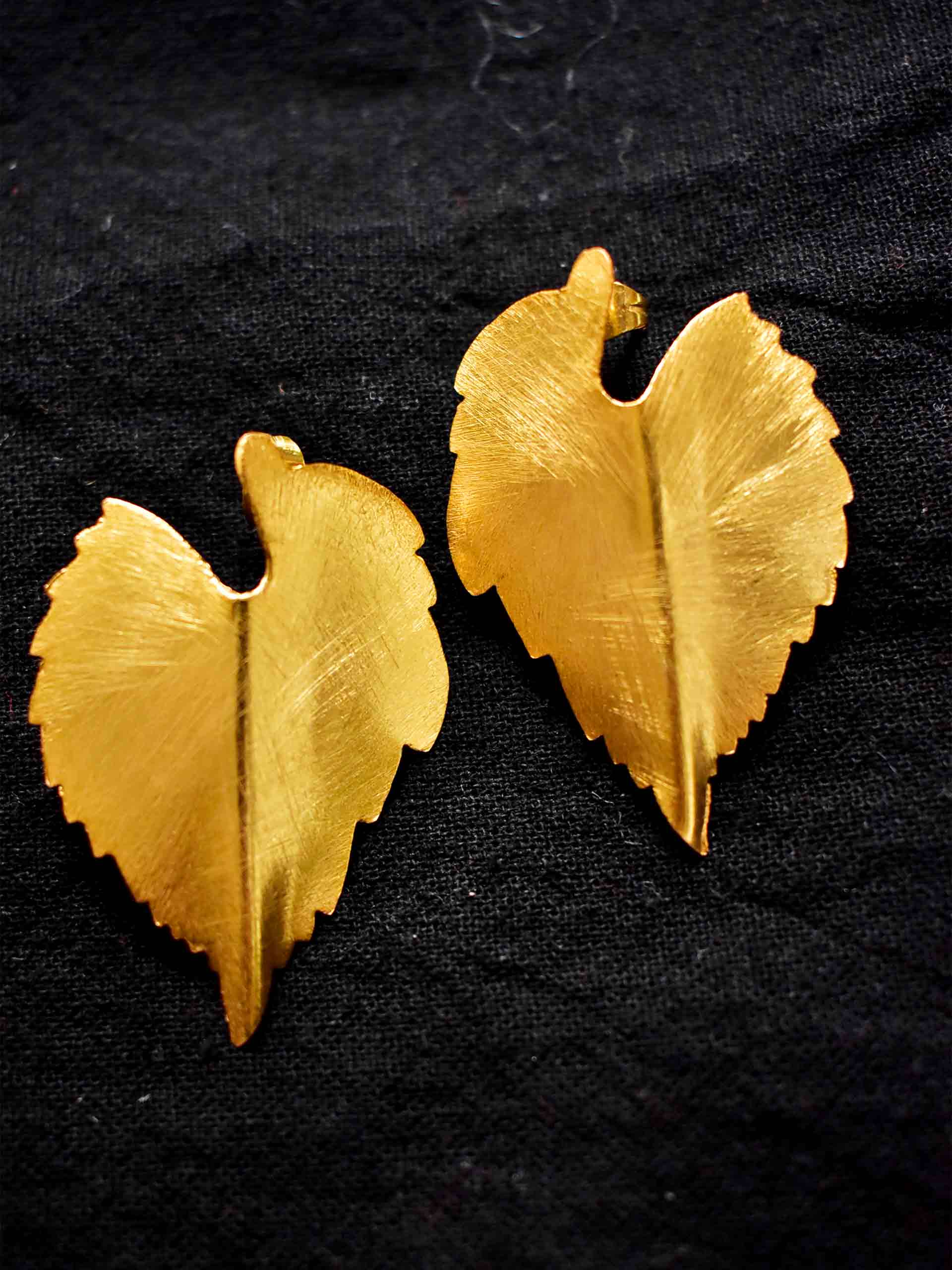 leaf - gold plated earring