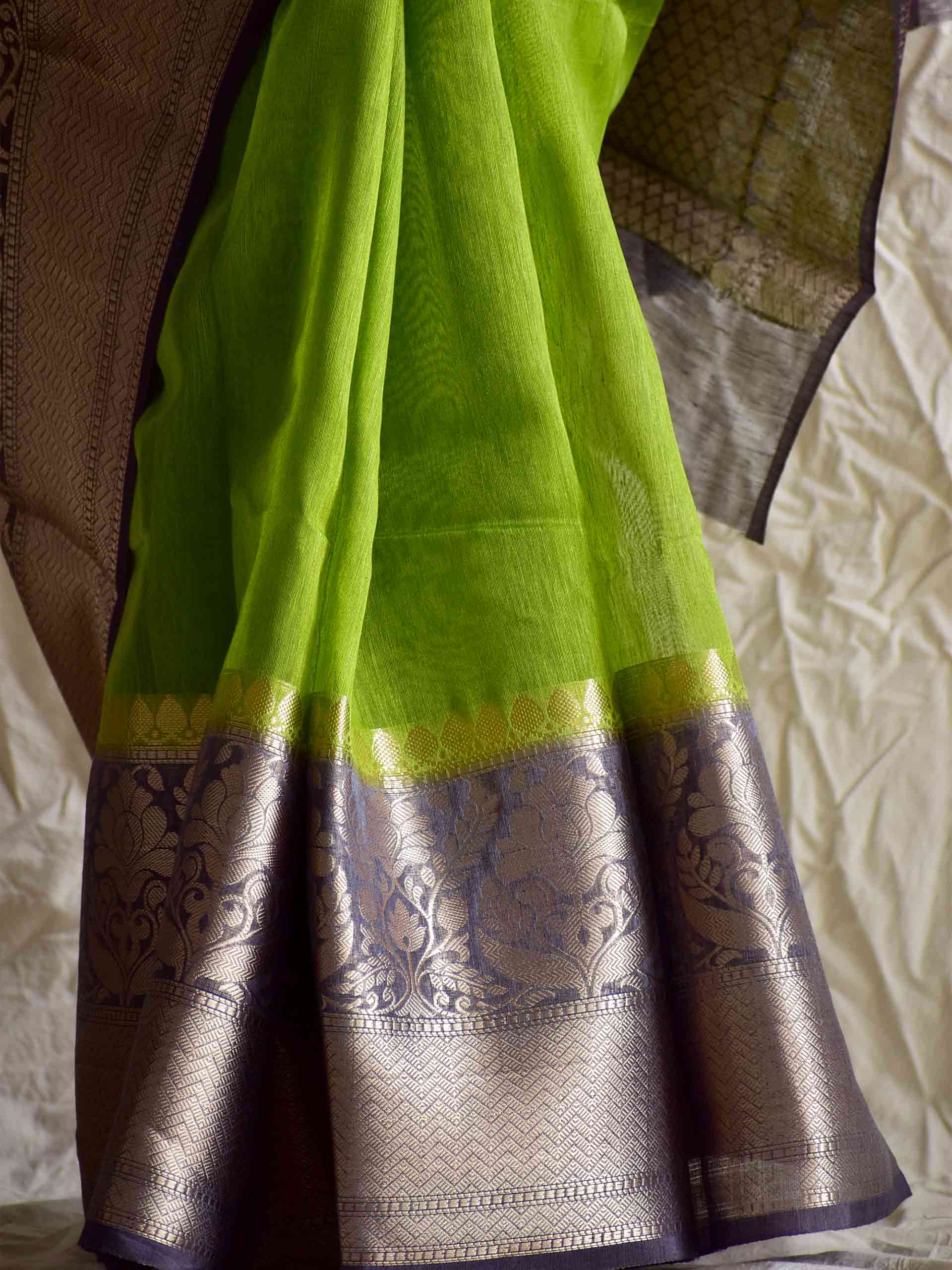 khyber - Linen zari Saree