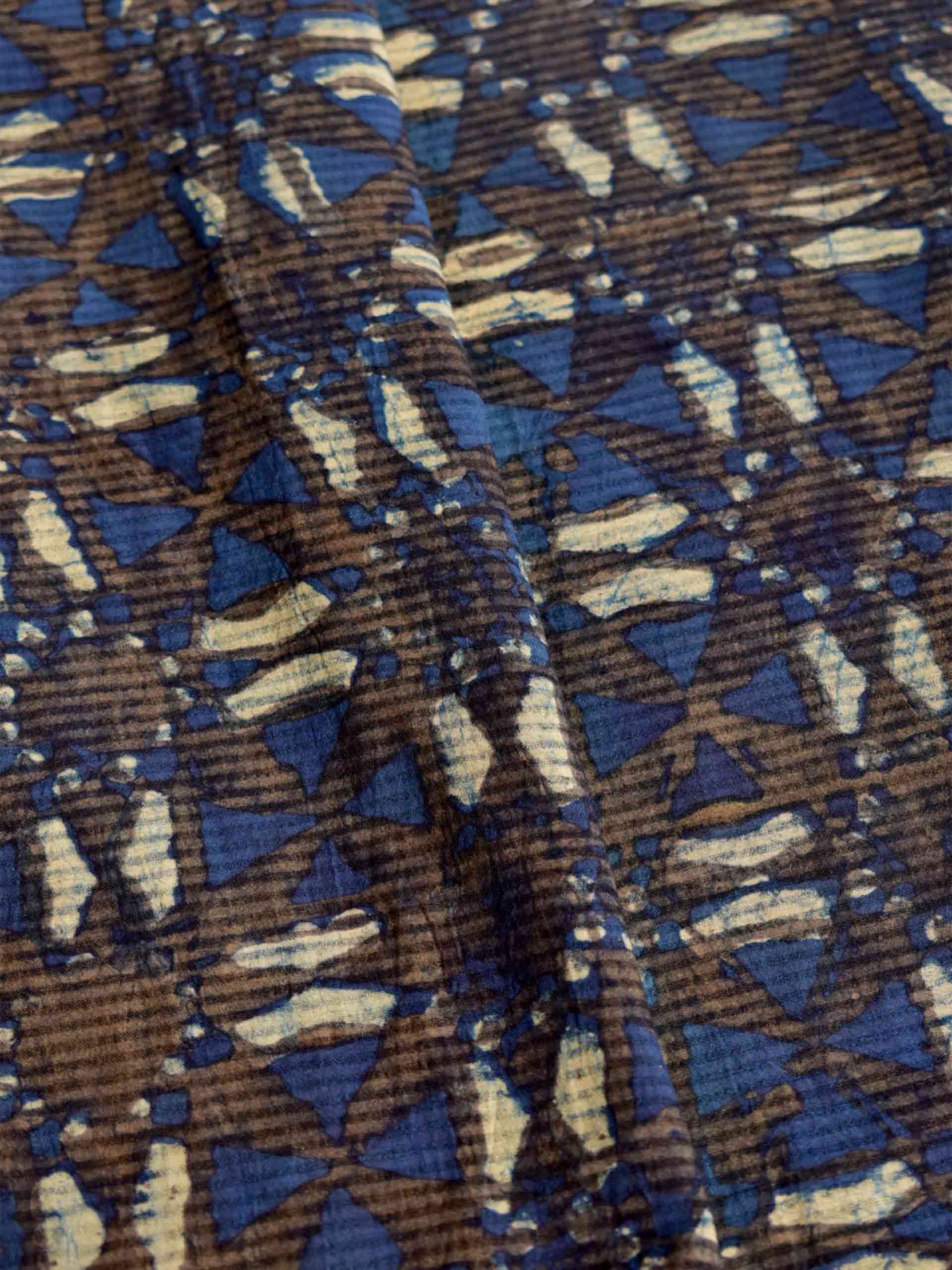 Steel - Hand block printed Cotton fabric 330 per meter