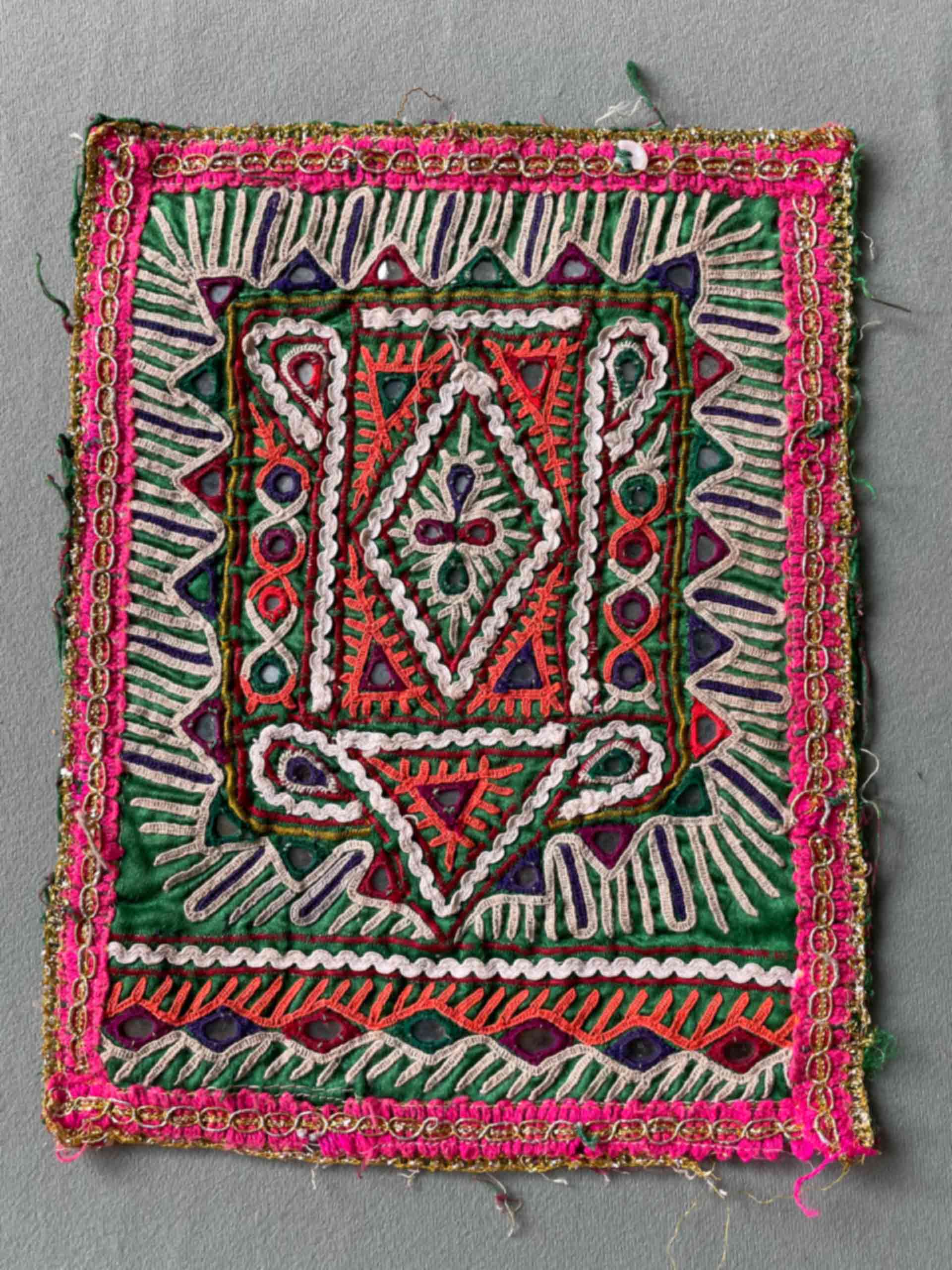 029 Vintage Mirror work Front Dress Patch 7*9 inch