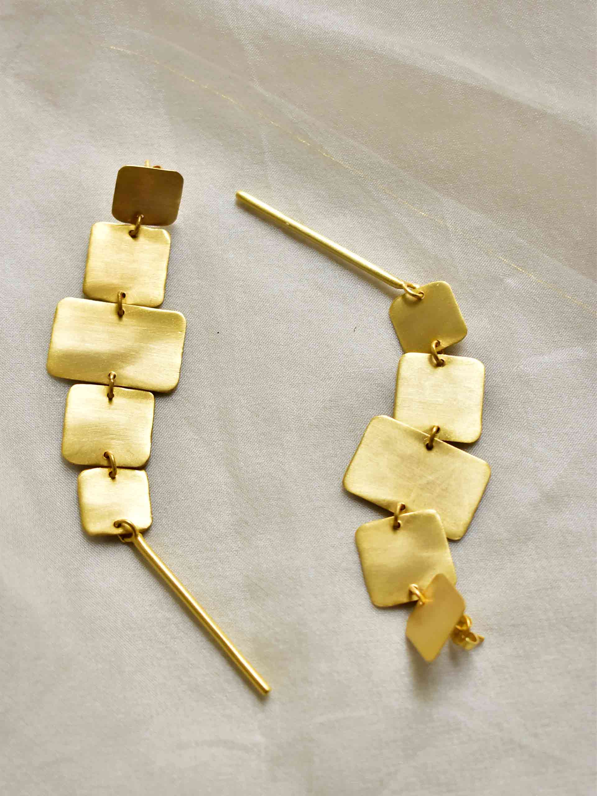 Ladder - gold plated earrings