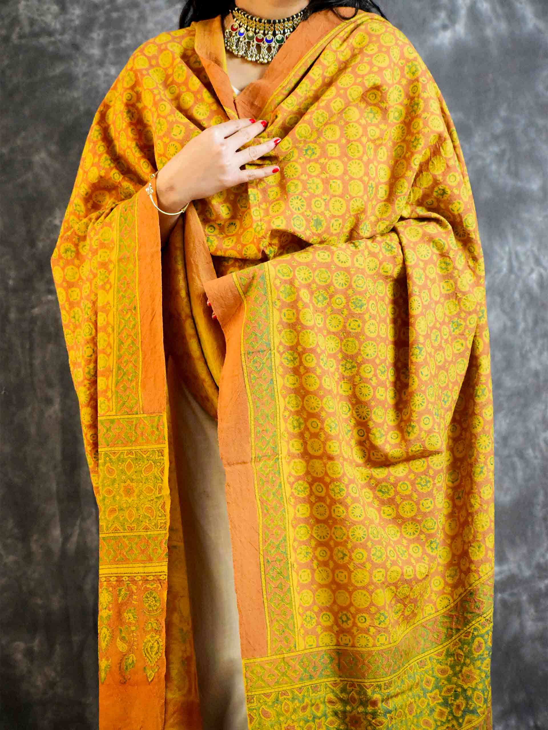 Buy Ajrakh Handloom Merino Wool Shawl Online Buy Winter Wear Shawl