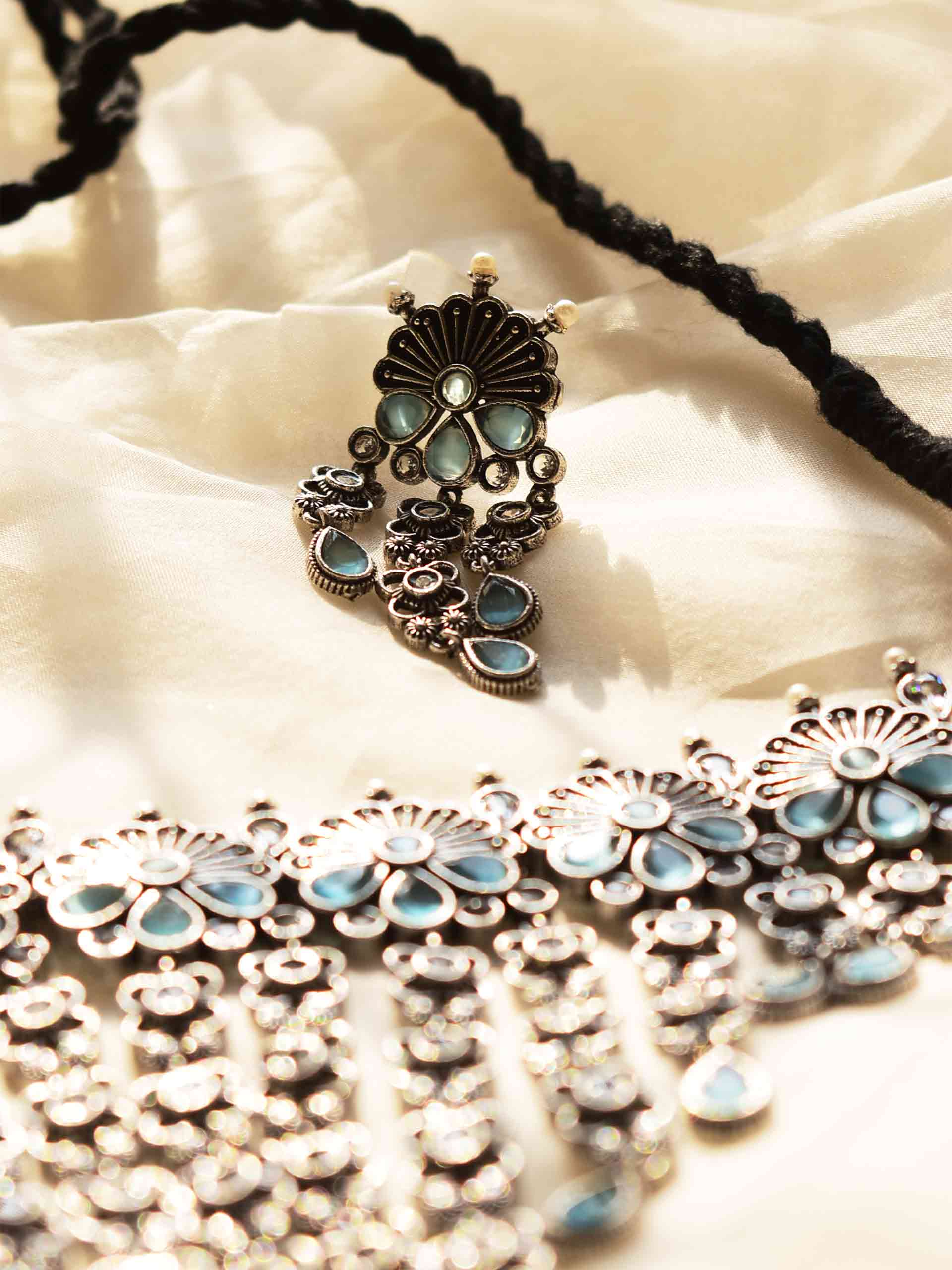 Mumtaz - Oxidized necklace set