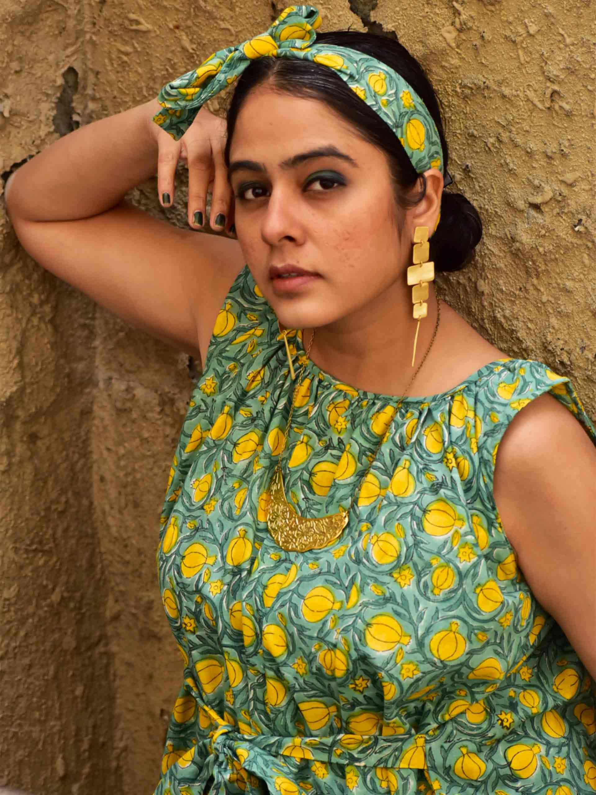 Humsafar - Sanganeri Dress with Head band