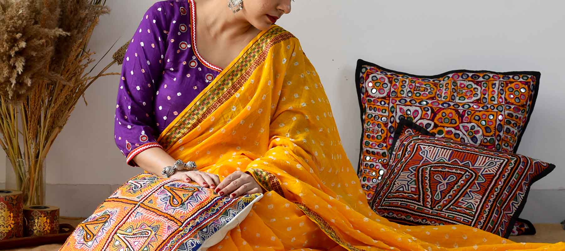 Buy Bandhani Cotton Saree Online