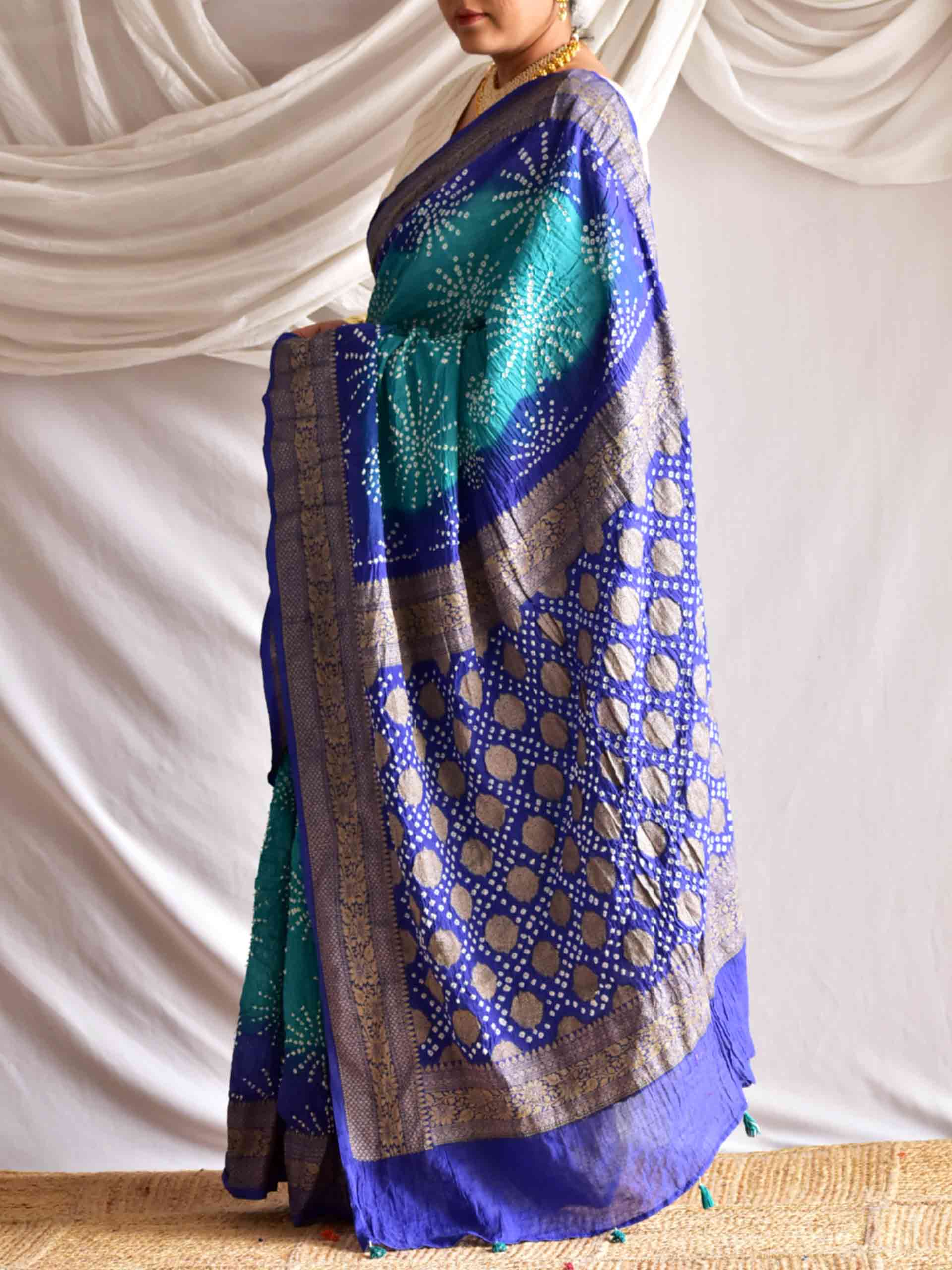 Firoza Bandhej Saree
